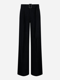 Pantalone Kim loose in levantina di viscosa Nero