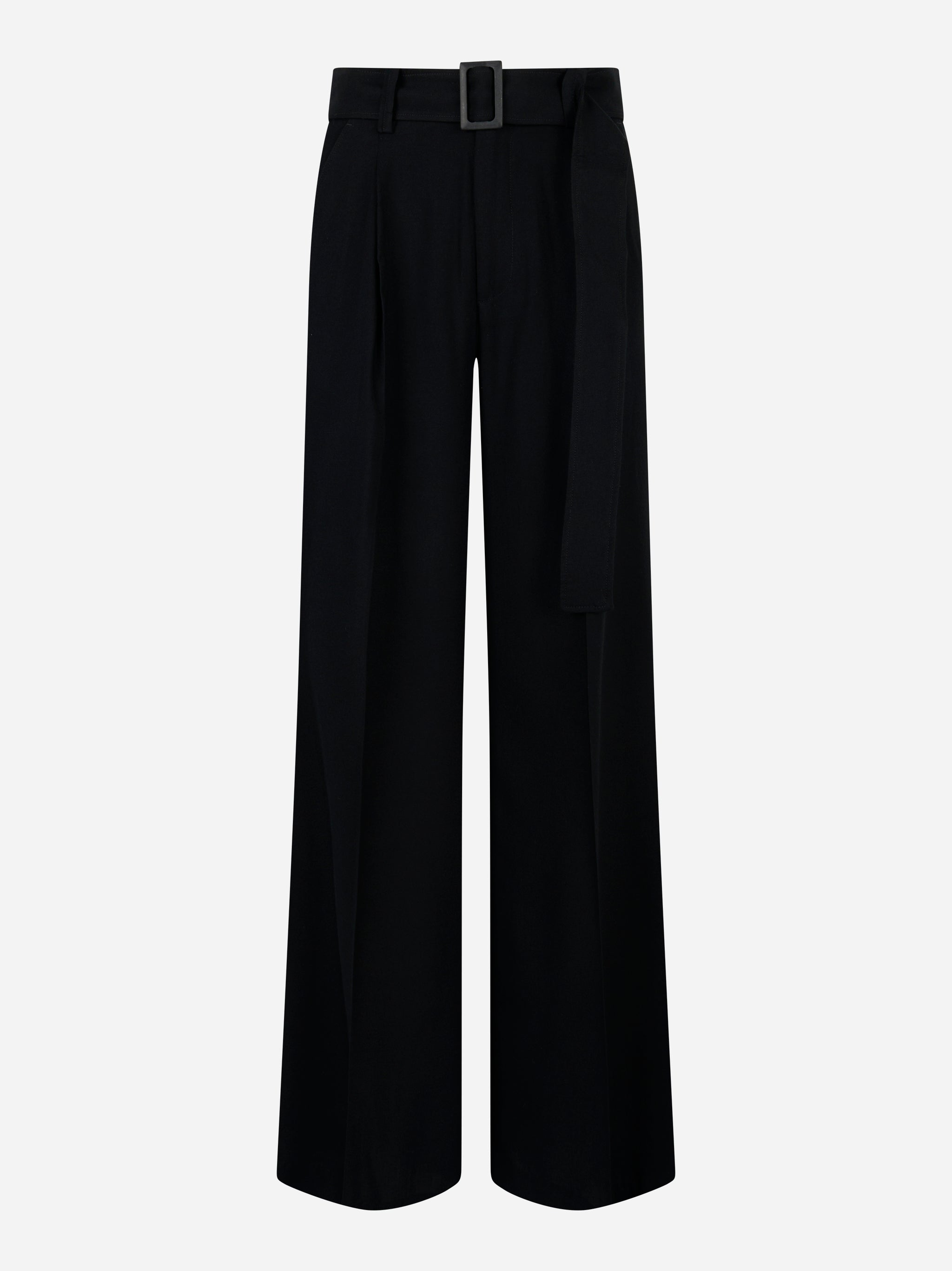 Pantalone Kim loose in levantina di viscosa Nero