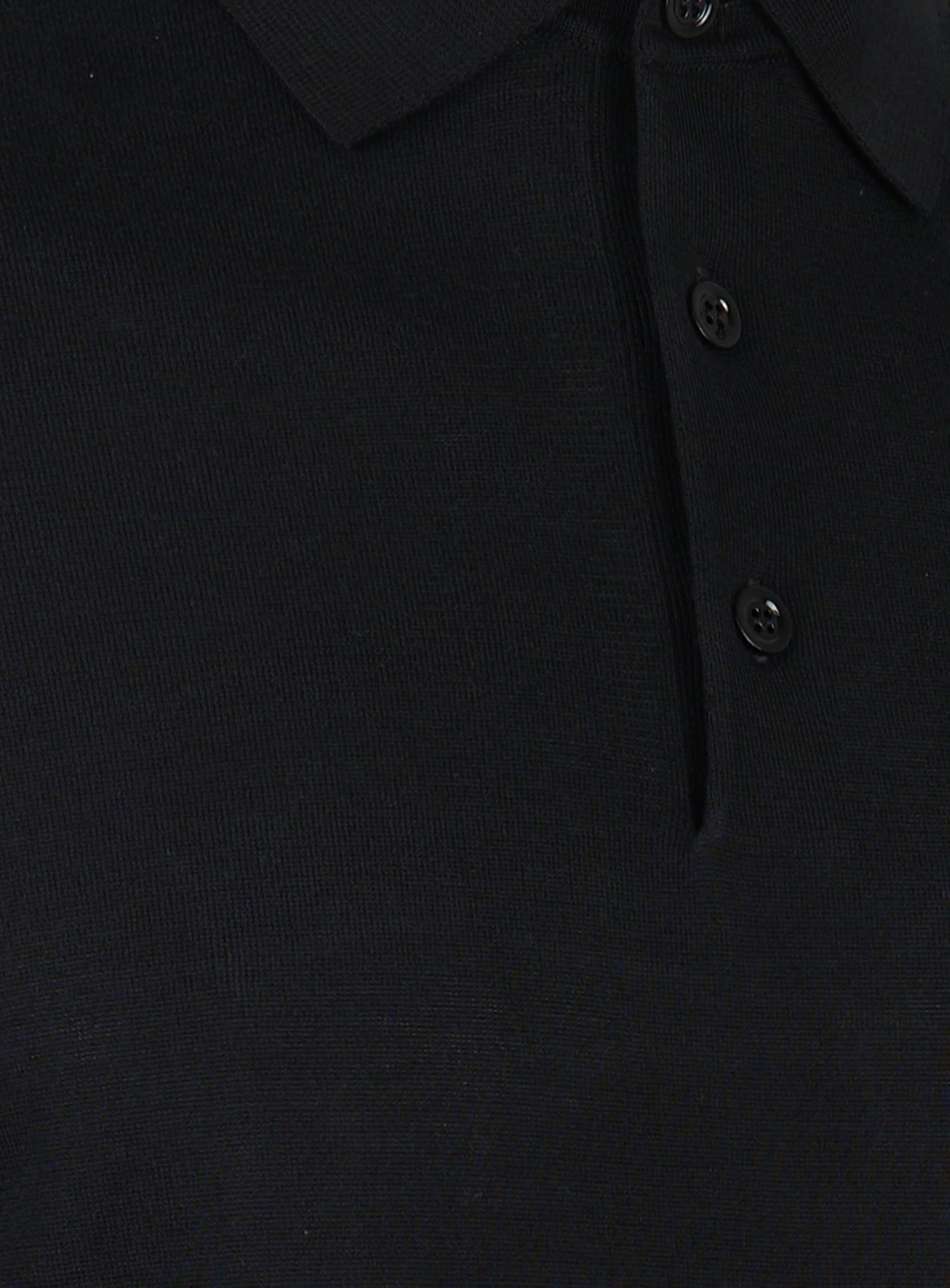 Polo bottoni manica corta finezza 18 Nero