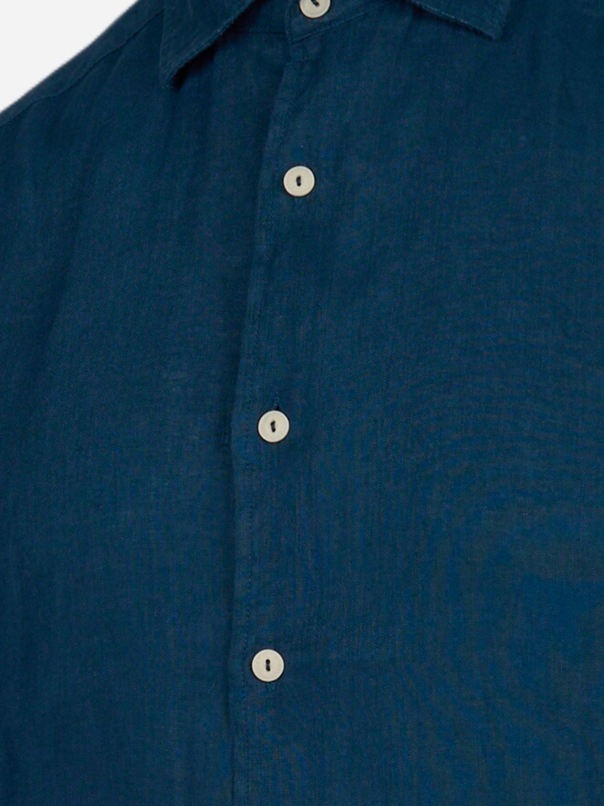 Camicia Pamplona manica lunga in lino Blu