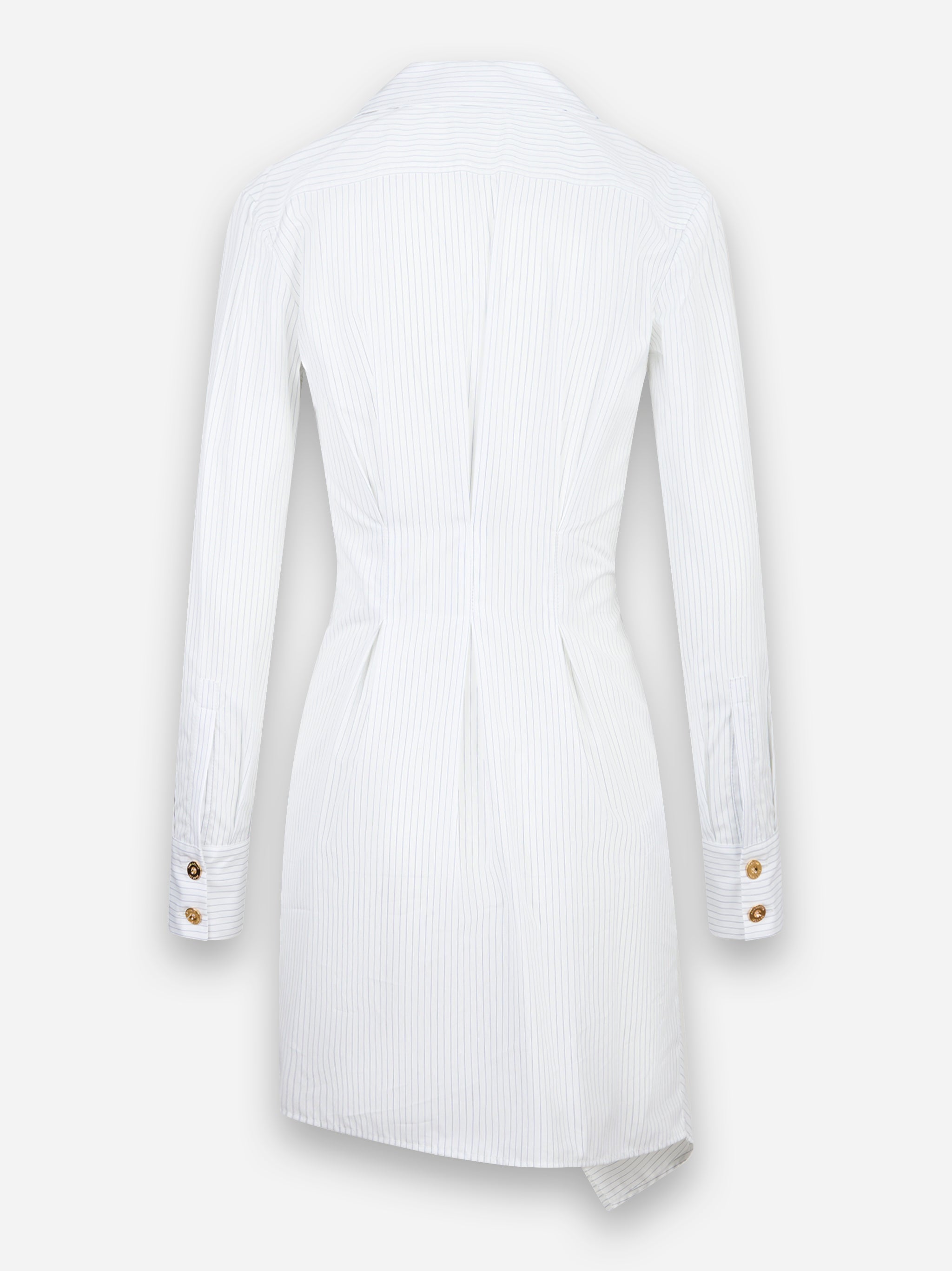 Abito camicia in popeline con dettaglio gioiello Bianco