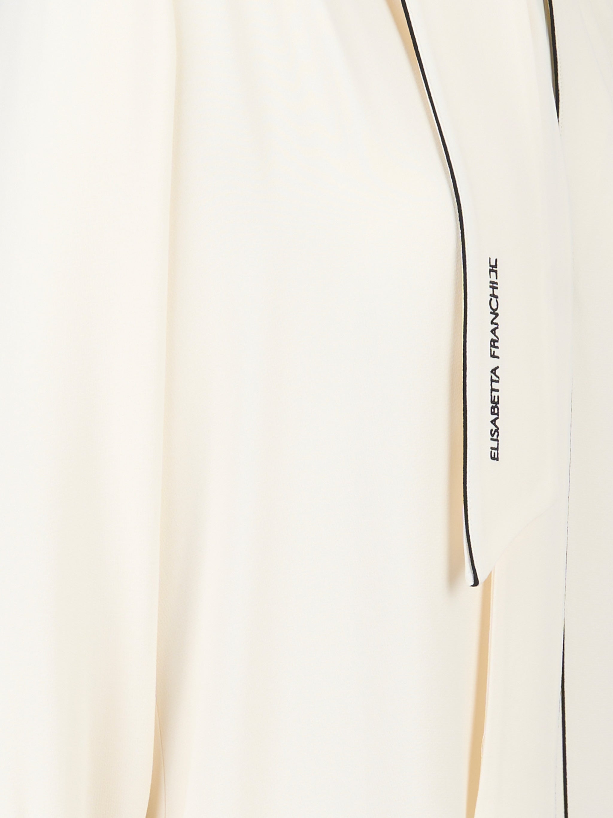 Camicia in georgette con sciarpa e piping Bianco