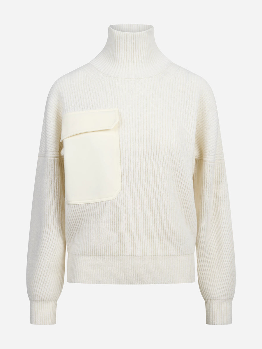 Maglia collo alto regular-fit bianca