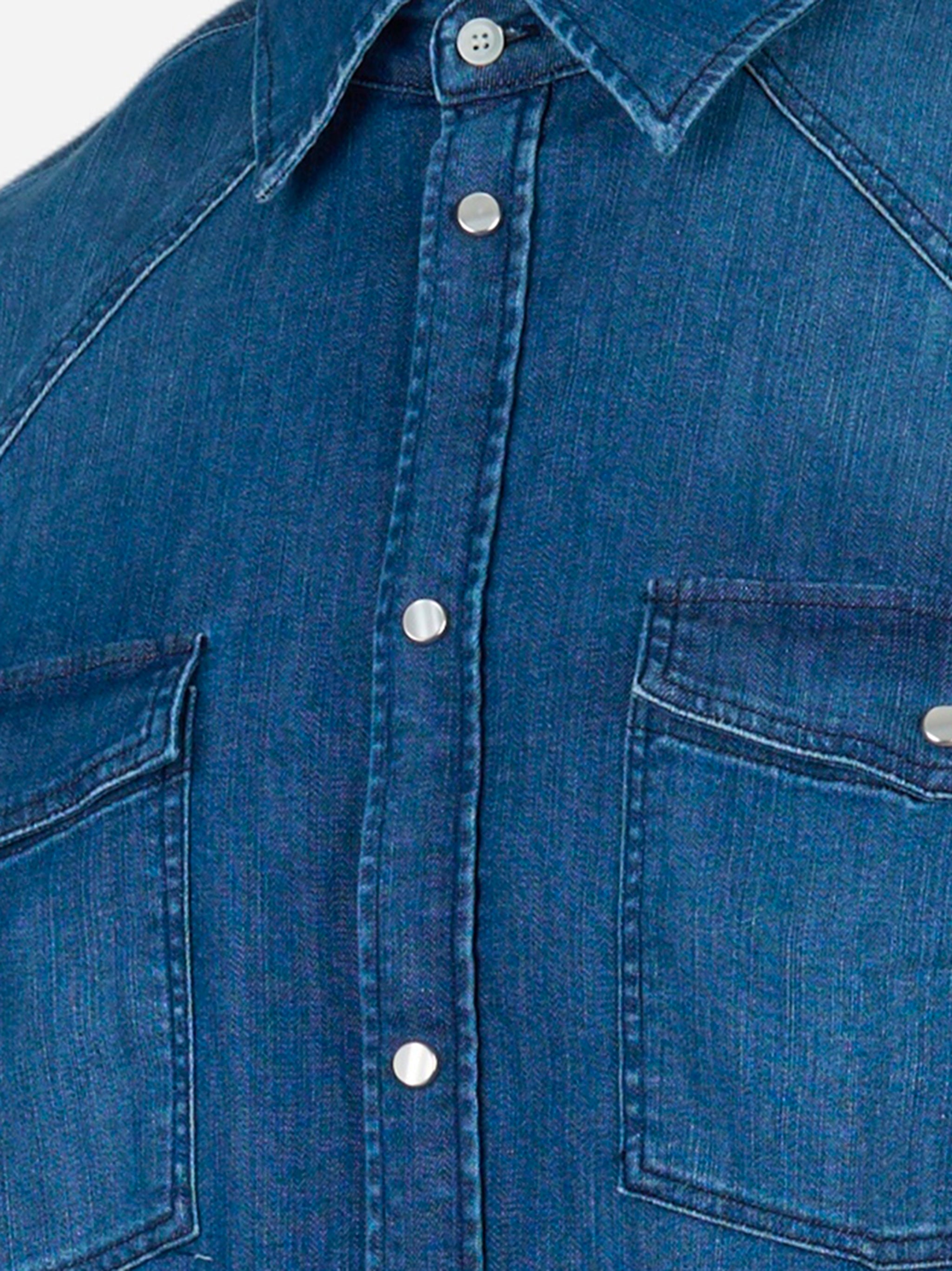 Camicia Western in denim Blu
