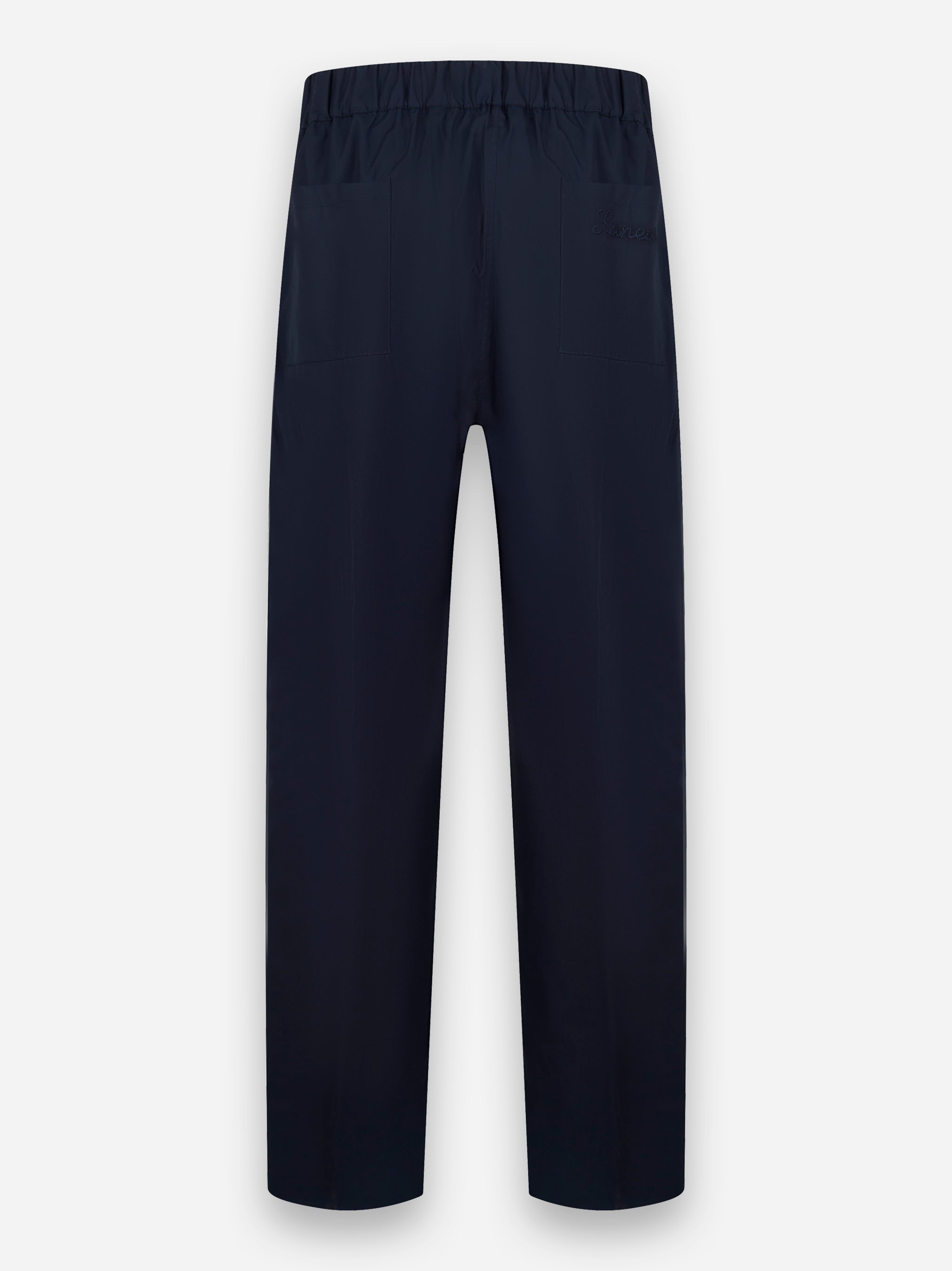 Pantalone loose in popeline di cotone Blu