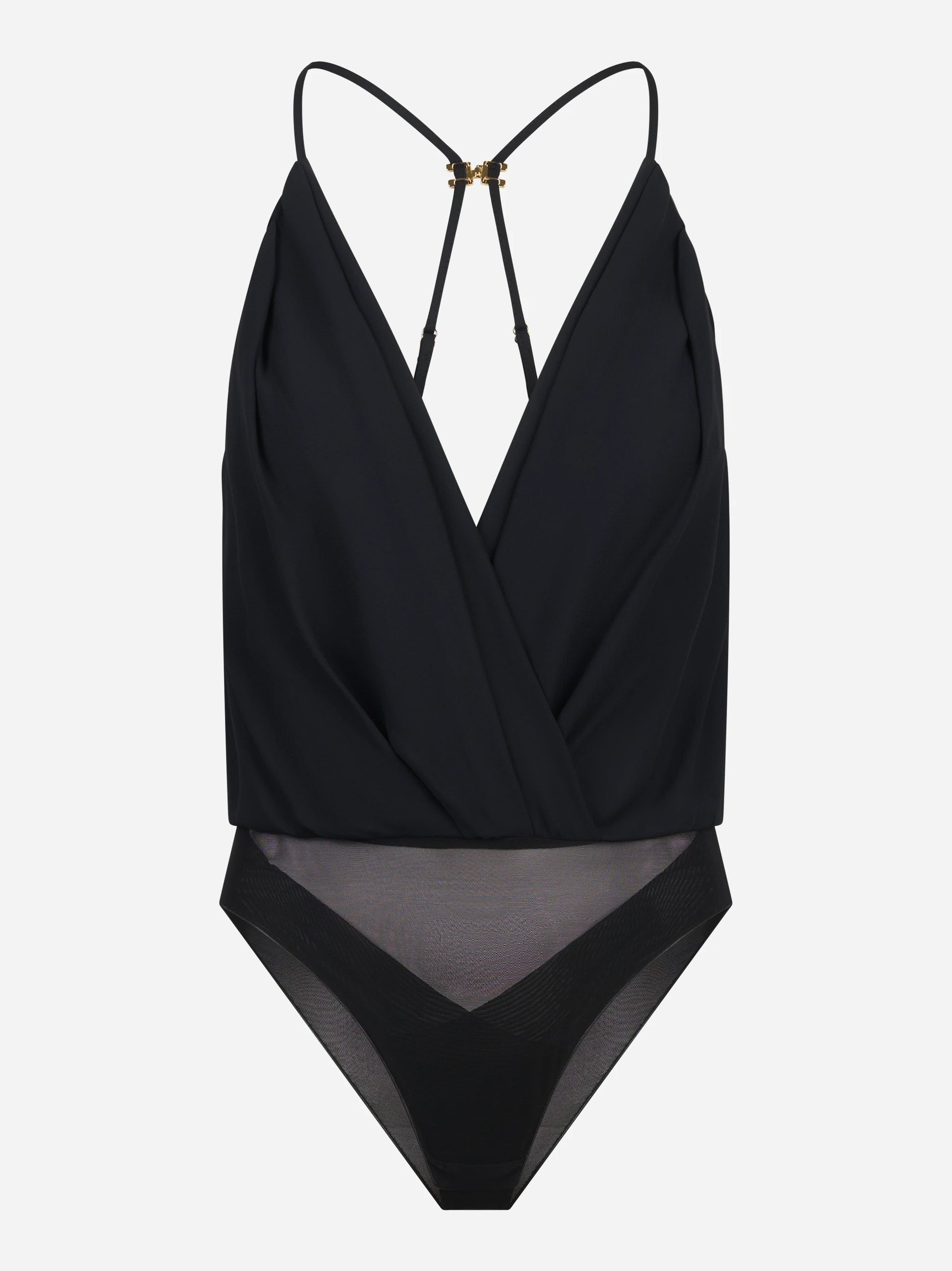 Body in georgette di viscosa nero