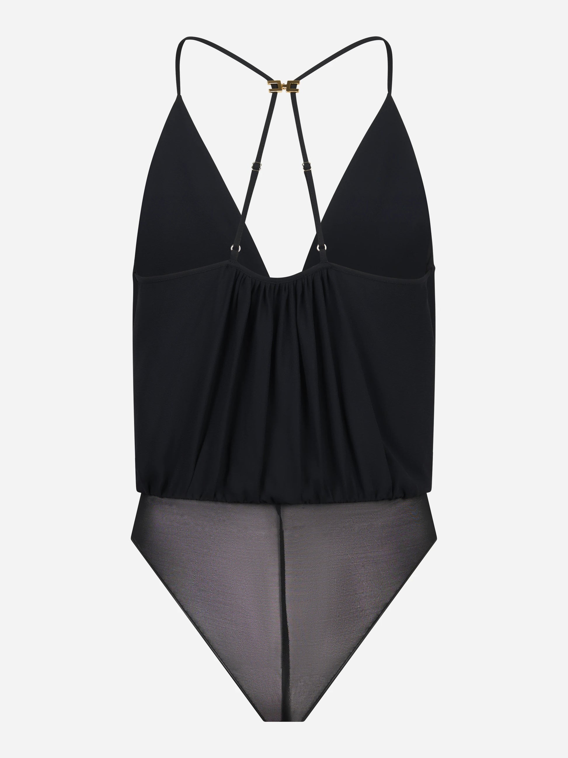 Body in georgette di viscosa nero
