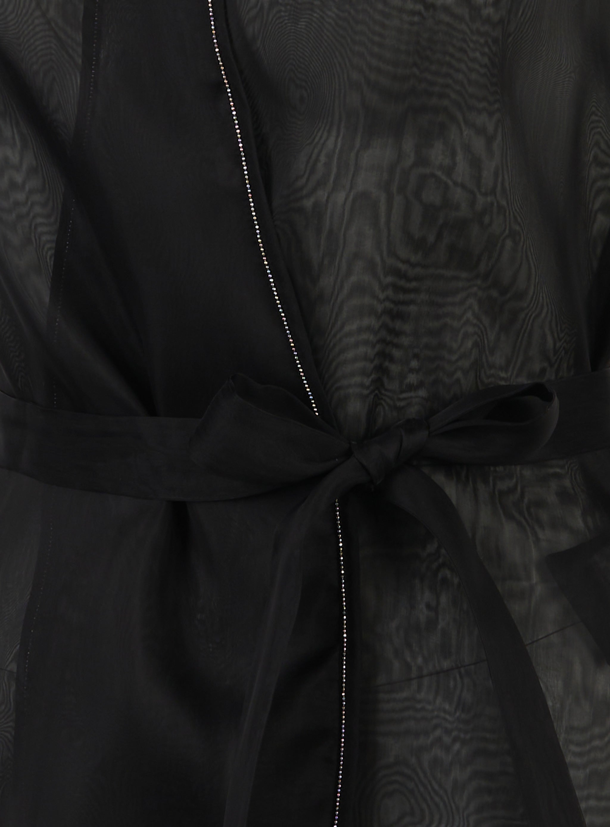 Gilet in organza di seta tecnica con punto luce Nero