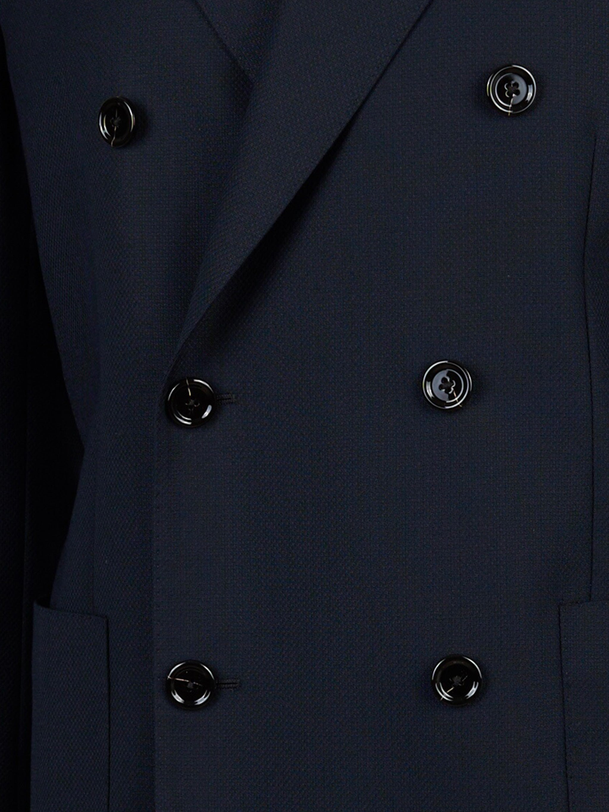 Blazer in lana con tasche a toppa Blu