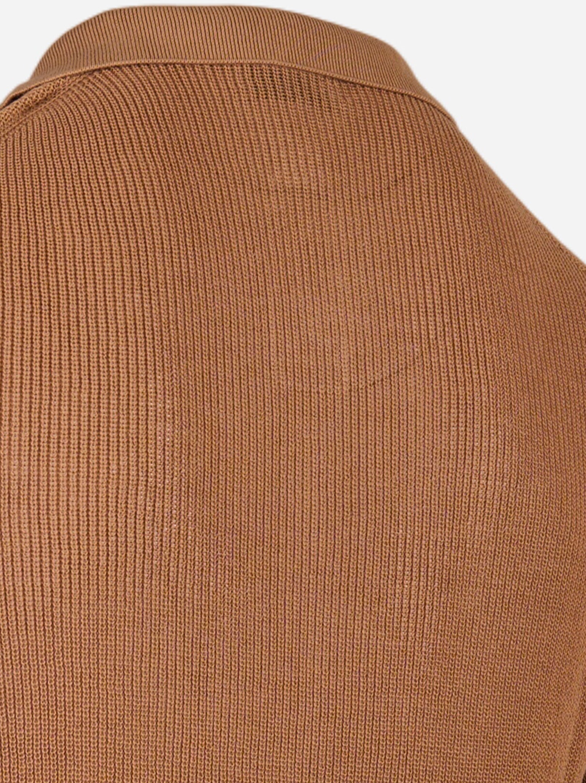 Polo skipper manica corta in cotone Marrone
