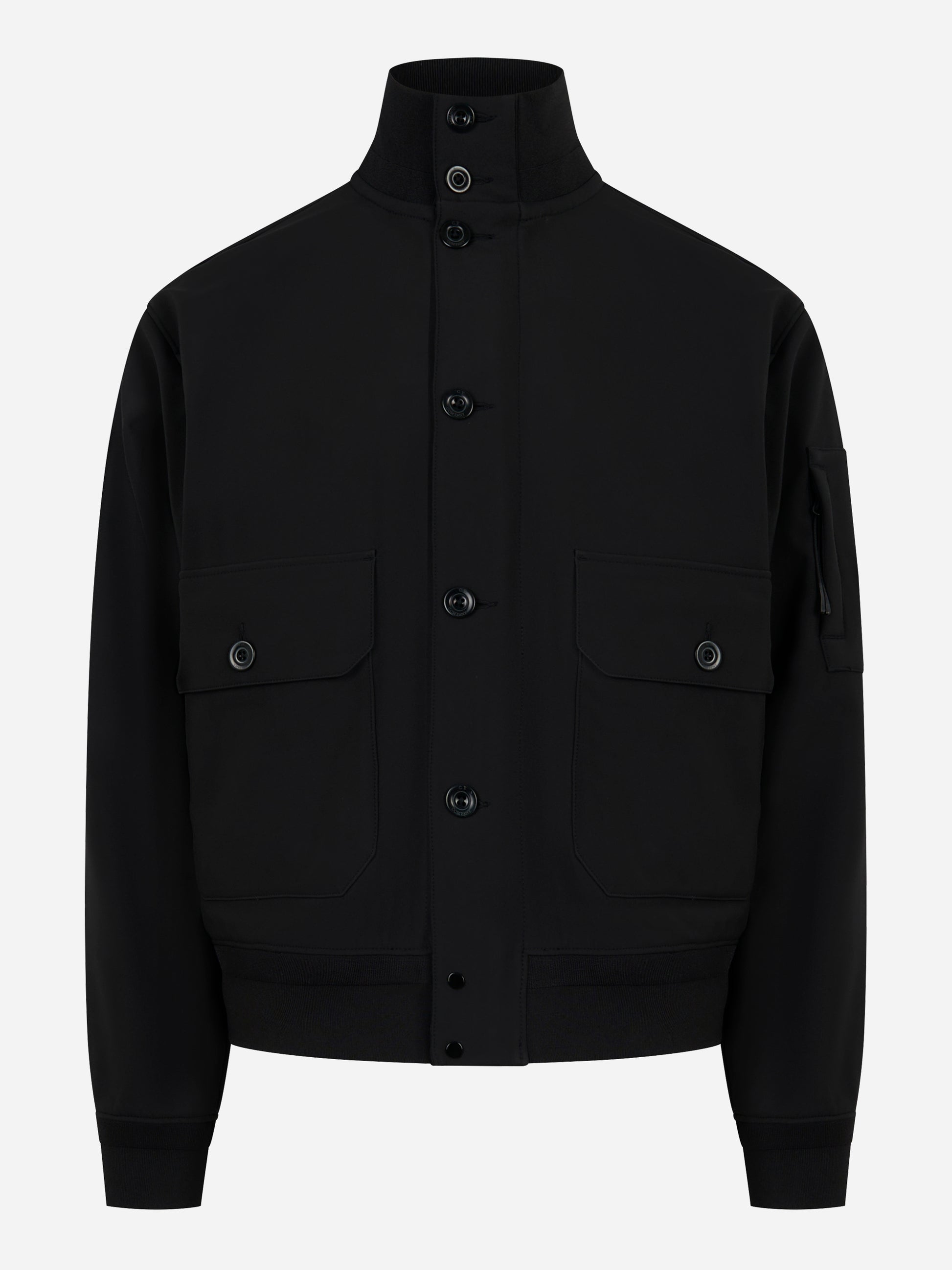 Giacca con zip e bottoni in CP Shell Nera