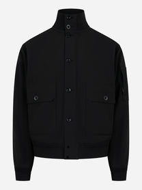 Giacca con zip e bottoni in CP Shell Nera