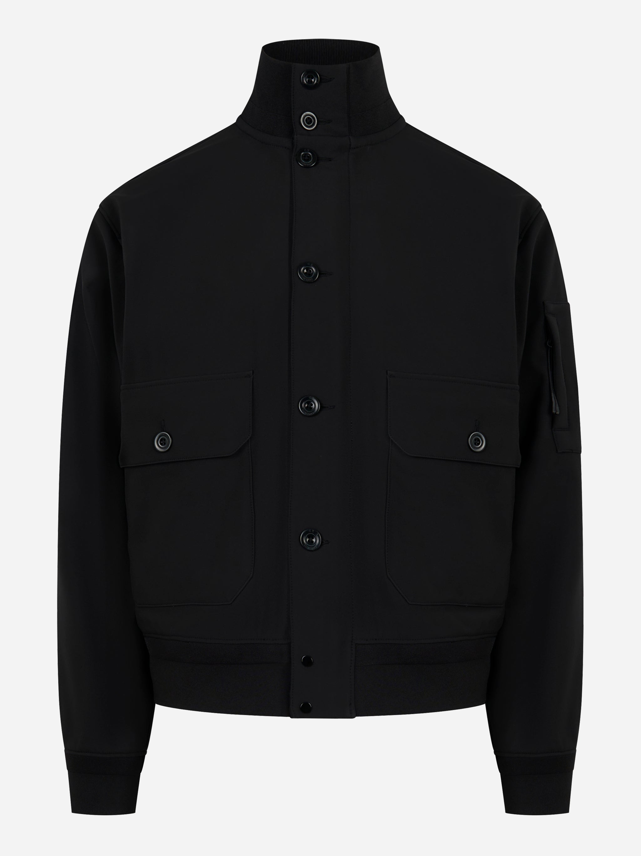 Giacca con zip e bottoni in CP Shell Nera
