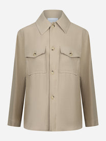 Overshirt in viscosa beige