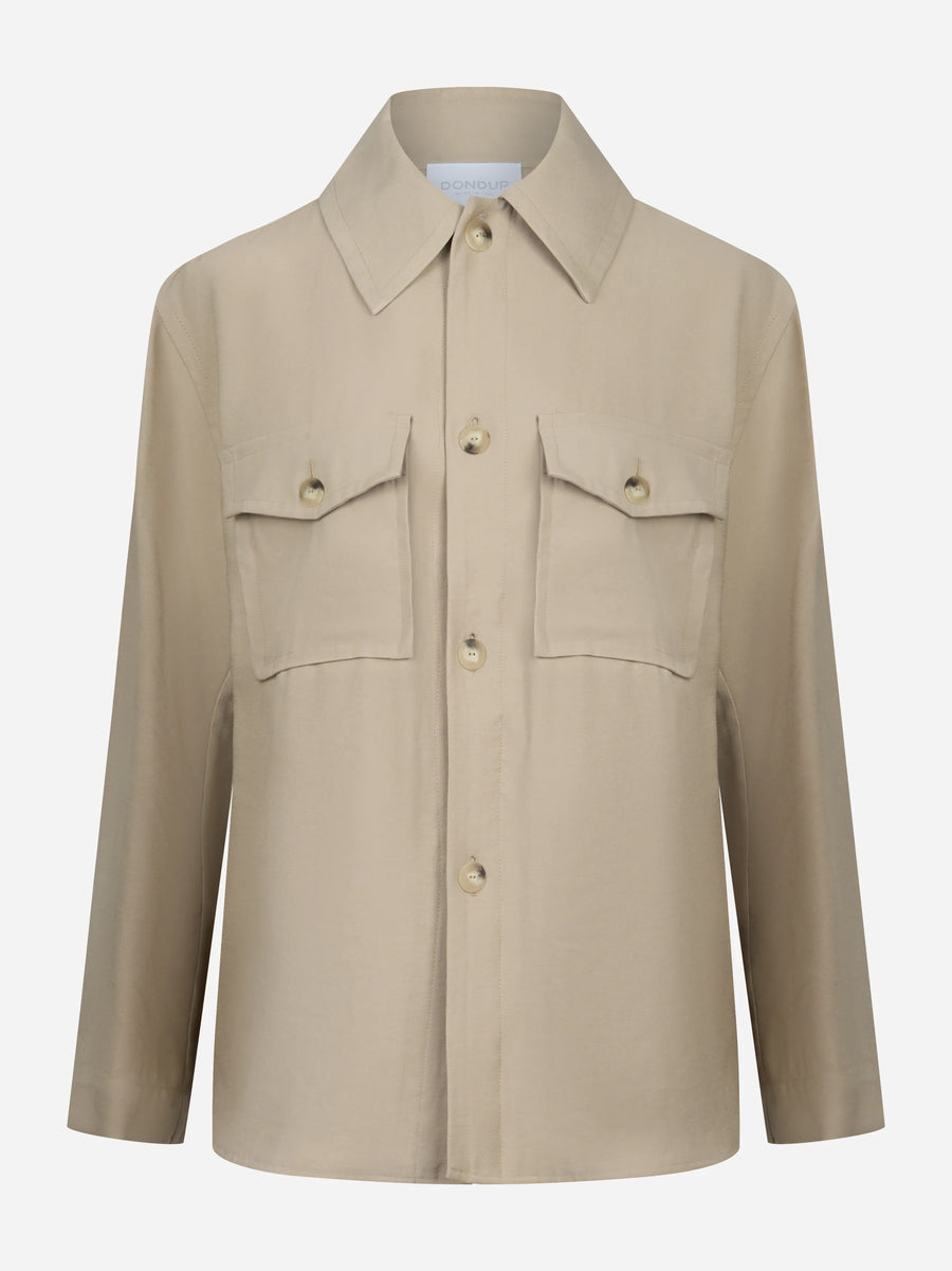 Overshirt in viscosa beige