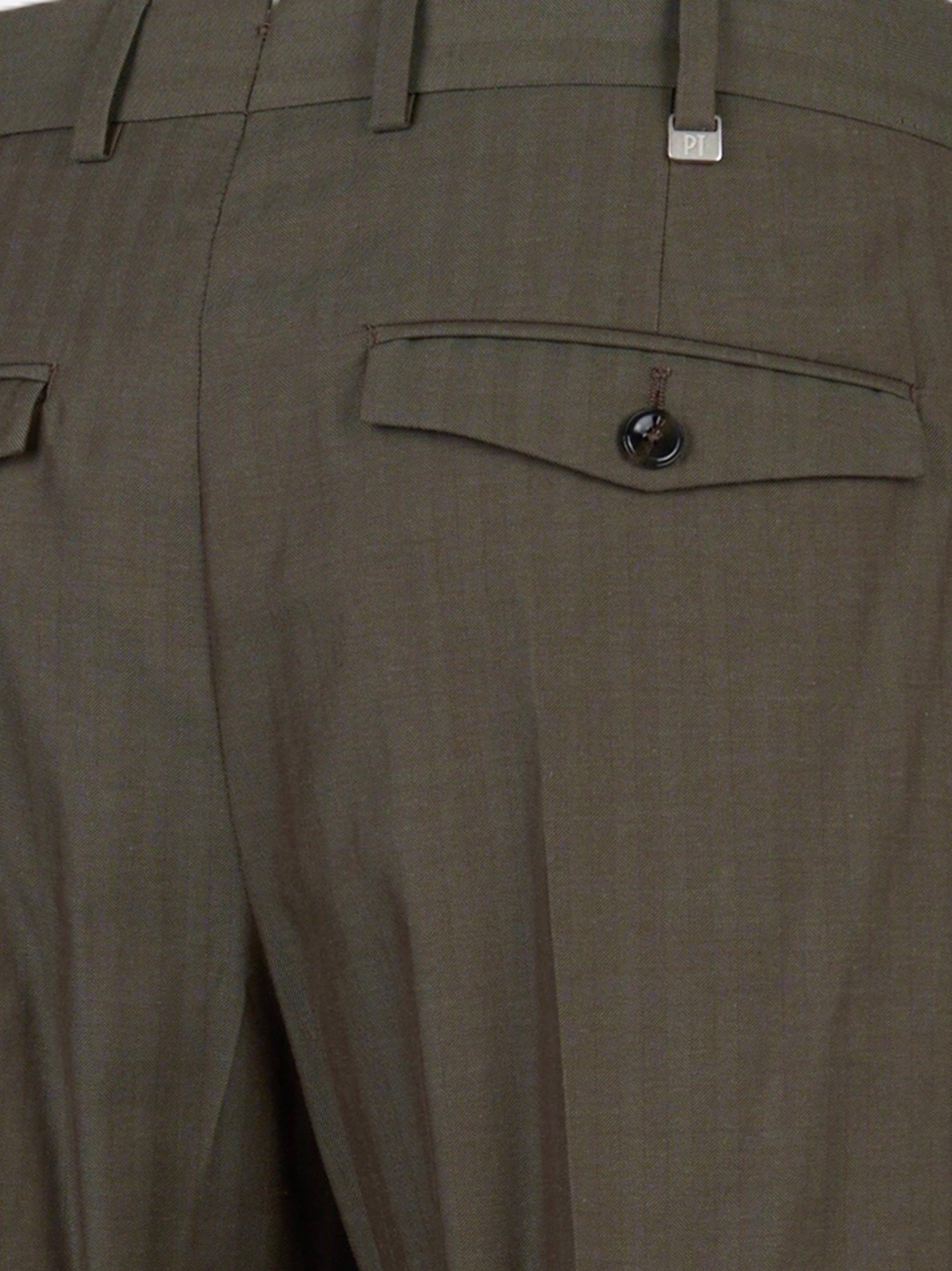 Pantalone Rebel con una pince in cotone e seta Verde