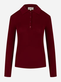 Polo Odel in lana merinos Bordeaux