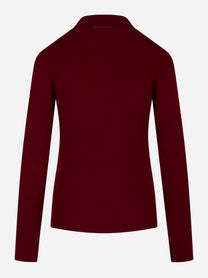 Polo Odel in lana merinos Bordeaux