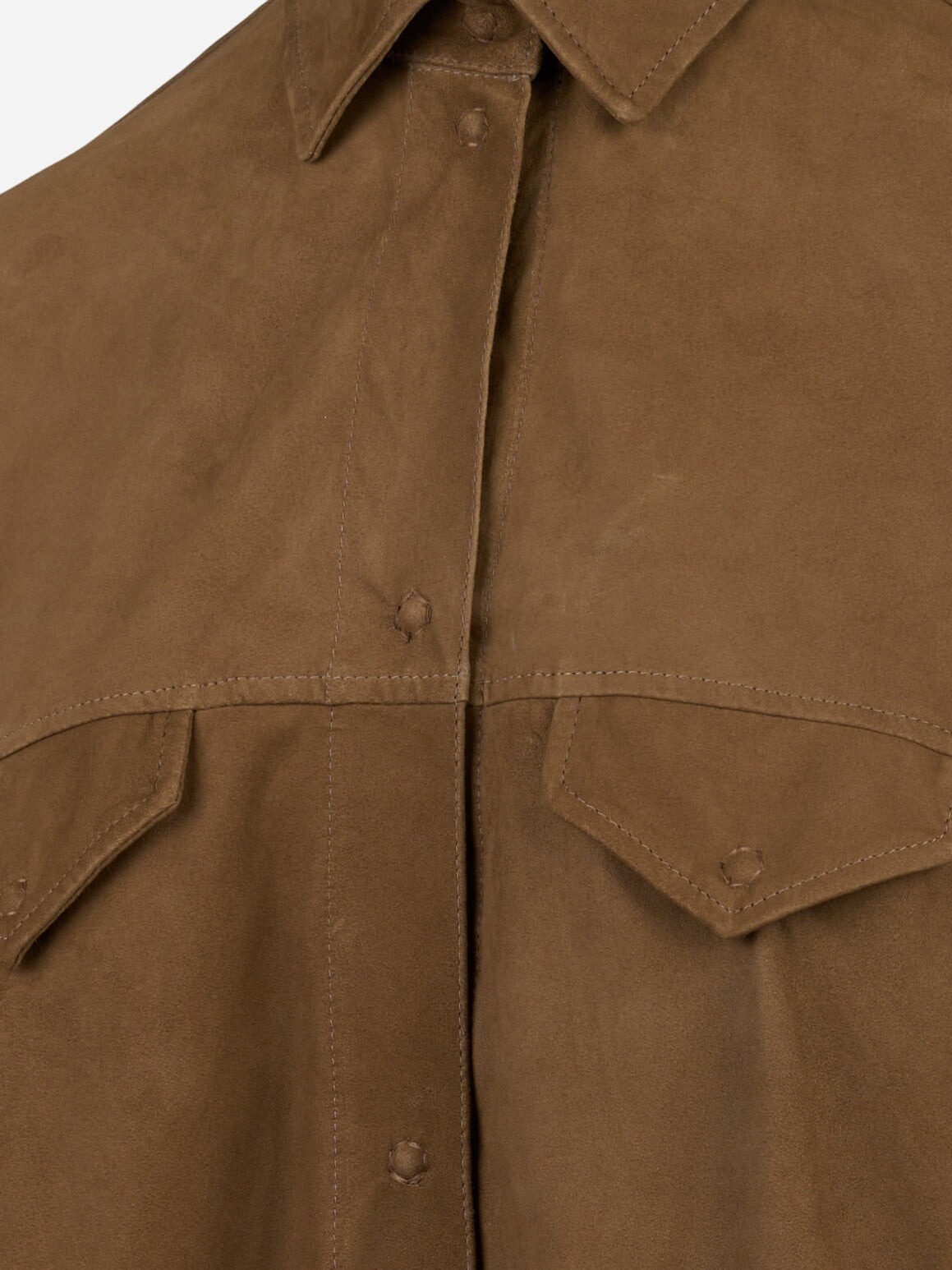 Camicia over in suede Marrone