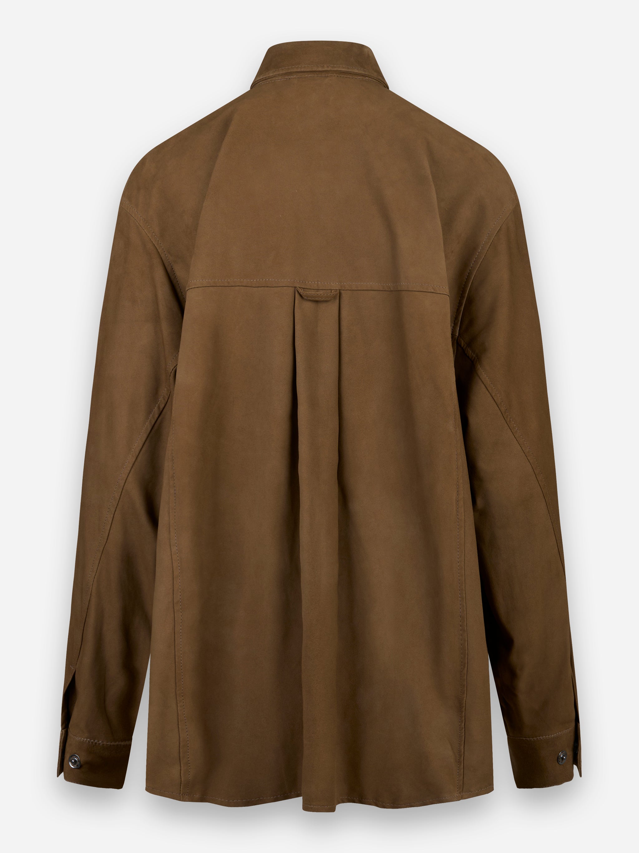 Camicia over in suede Marrone