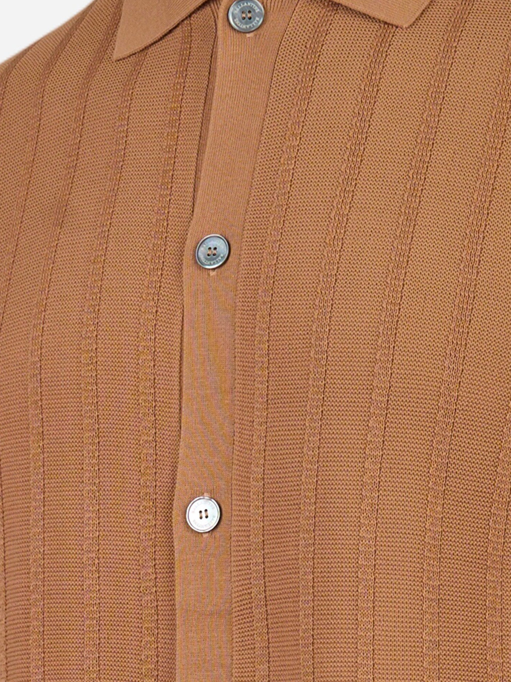 Polo camicia in cotone Marrone