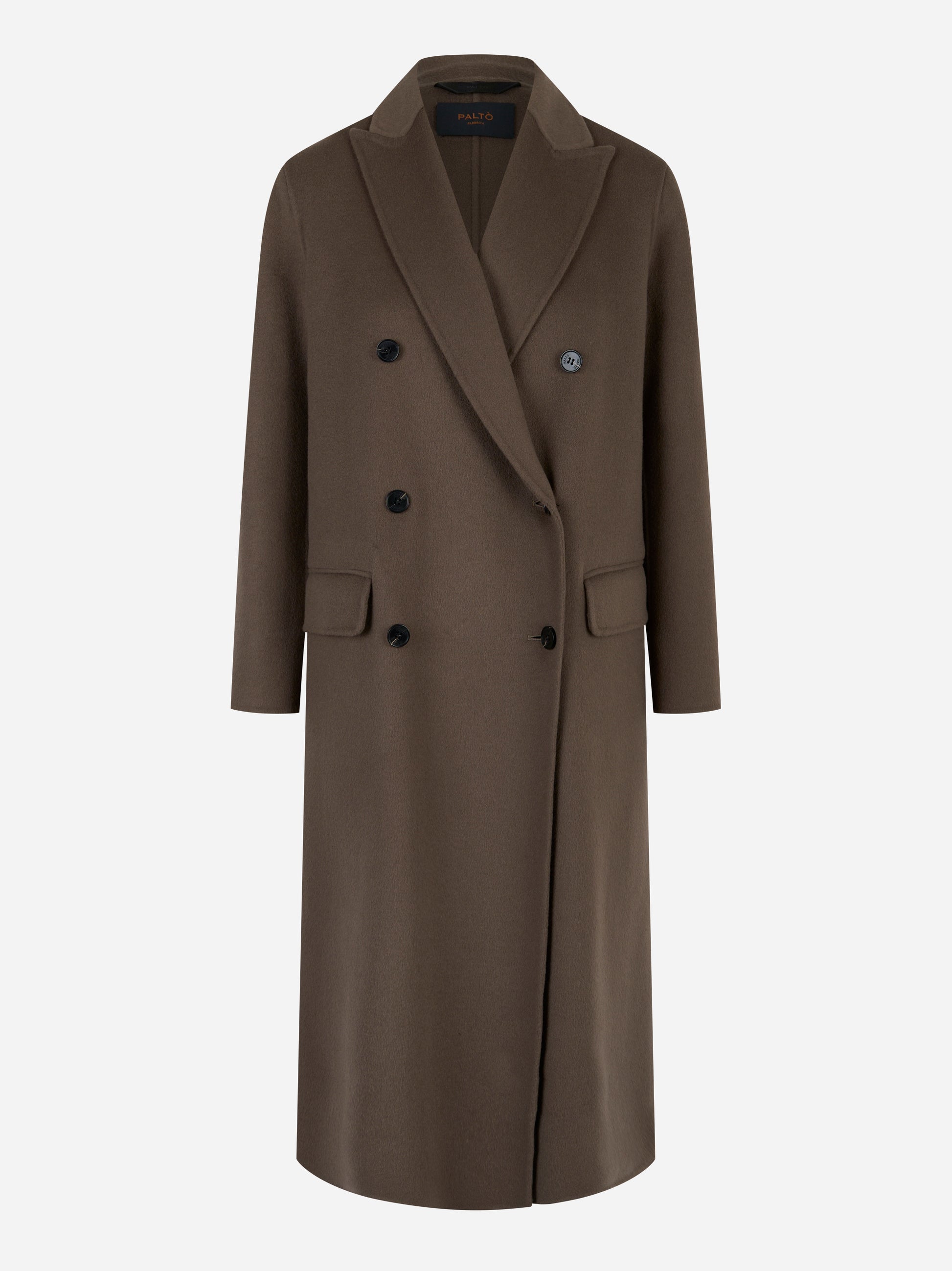 Cappotto Arianna doppiopetto in double di lana Marrone