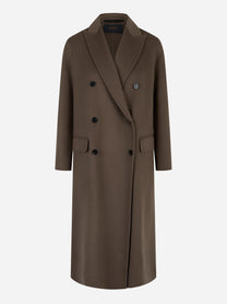 Cappotto Arianna doppiopetto in double di lana Marrone