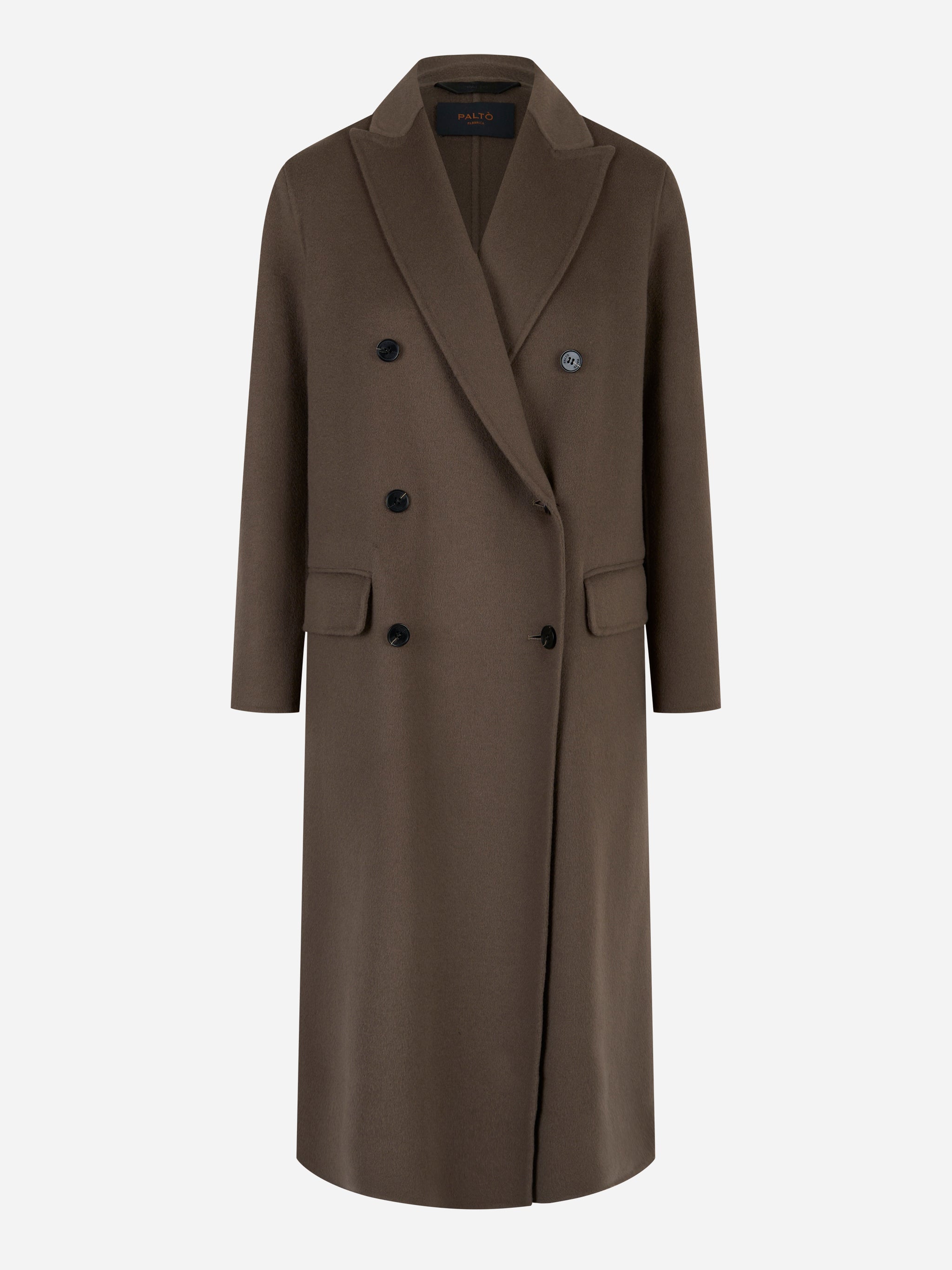 Cappotto Arianna doppiopetto in double di lana Marrone