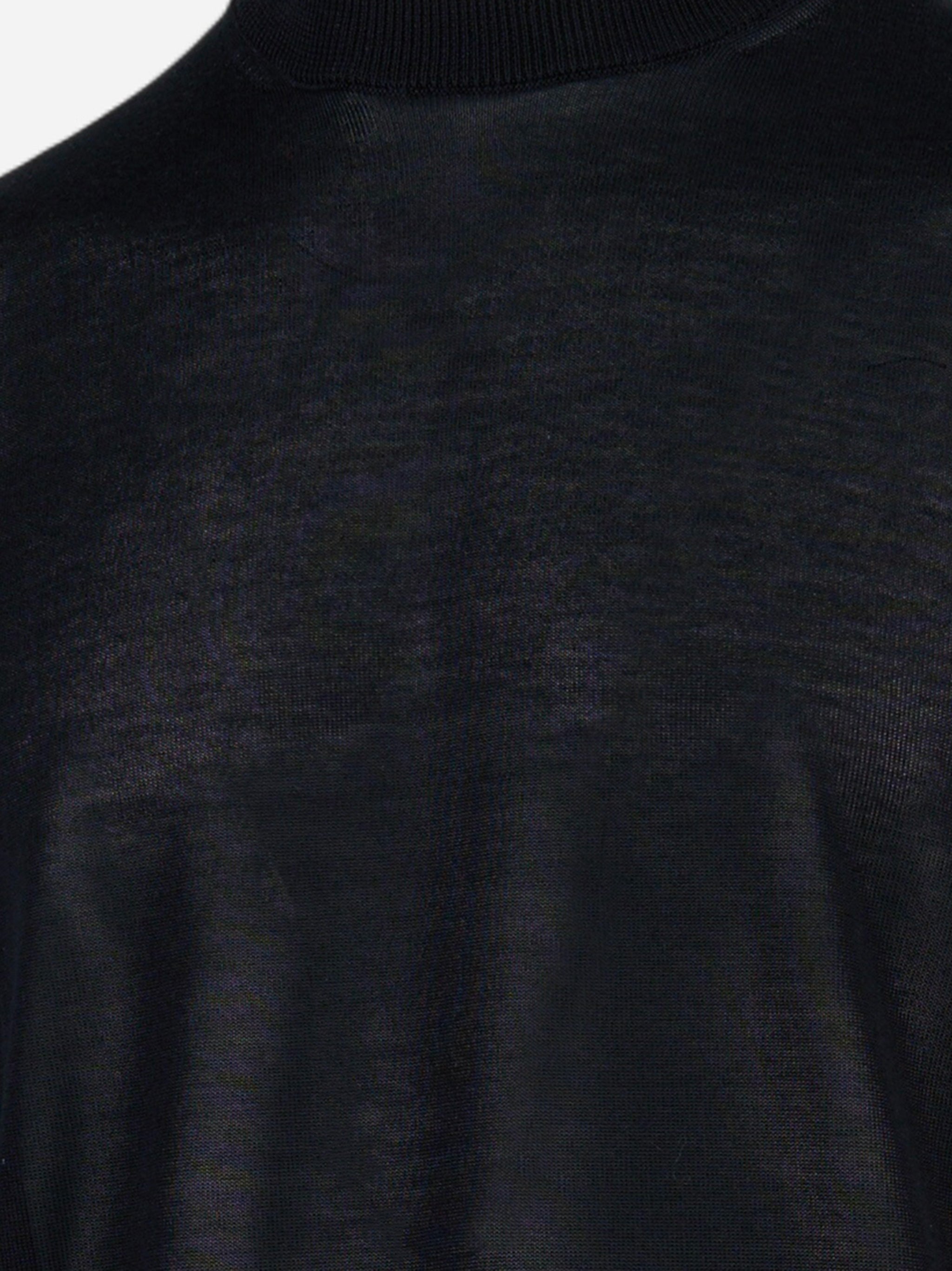 T-shirt manica corta in viscosa Nero