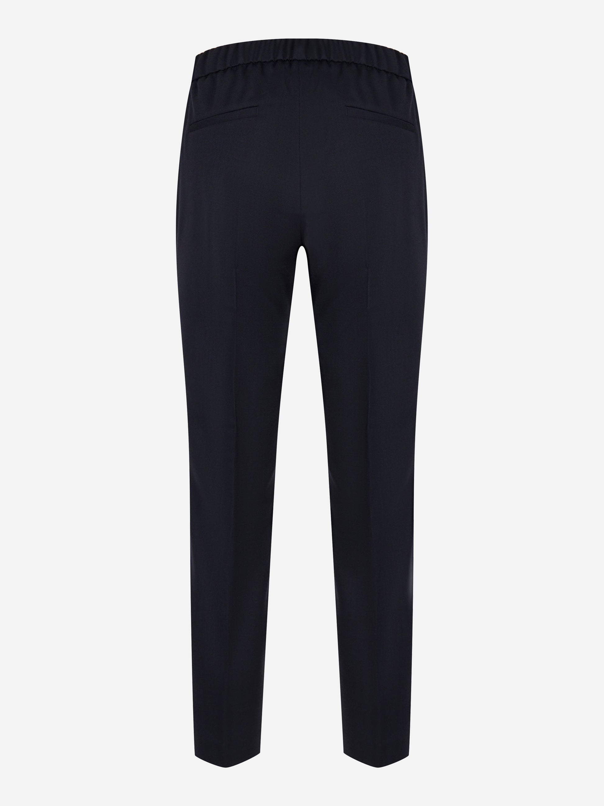 Pantalone con elastico flanella stretch di lana tecnica Blu