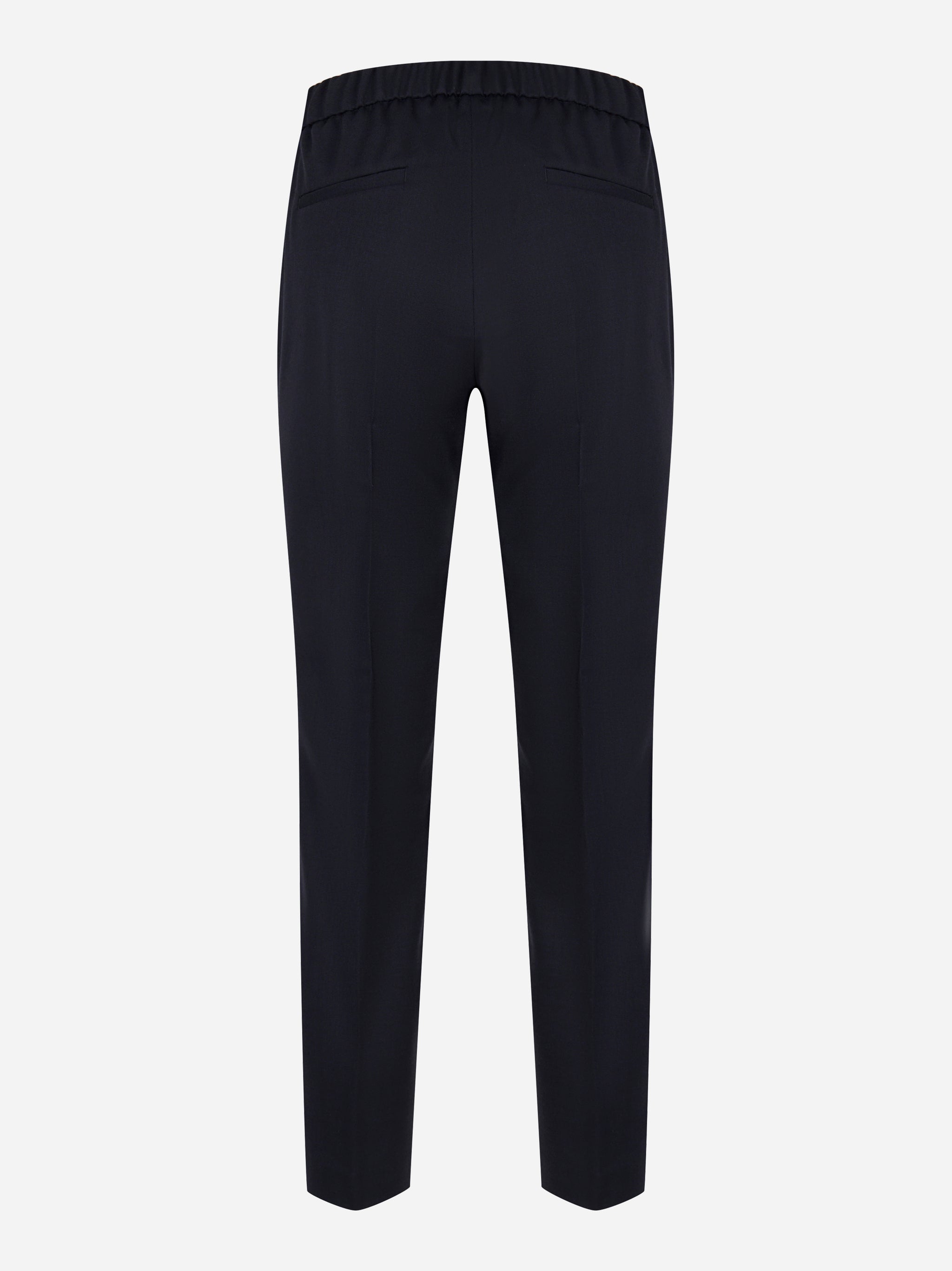 Pantalone con elastico flanella stretch di lana tecnica Blu
