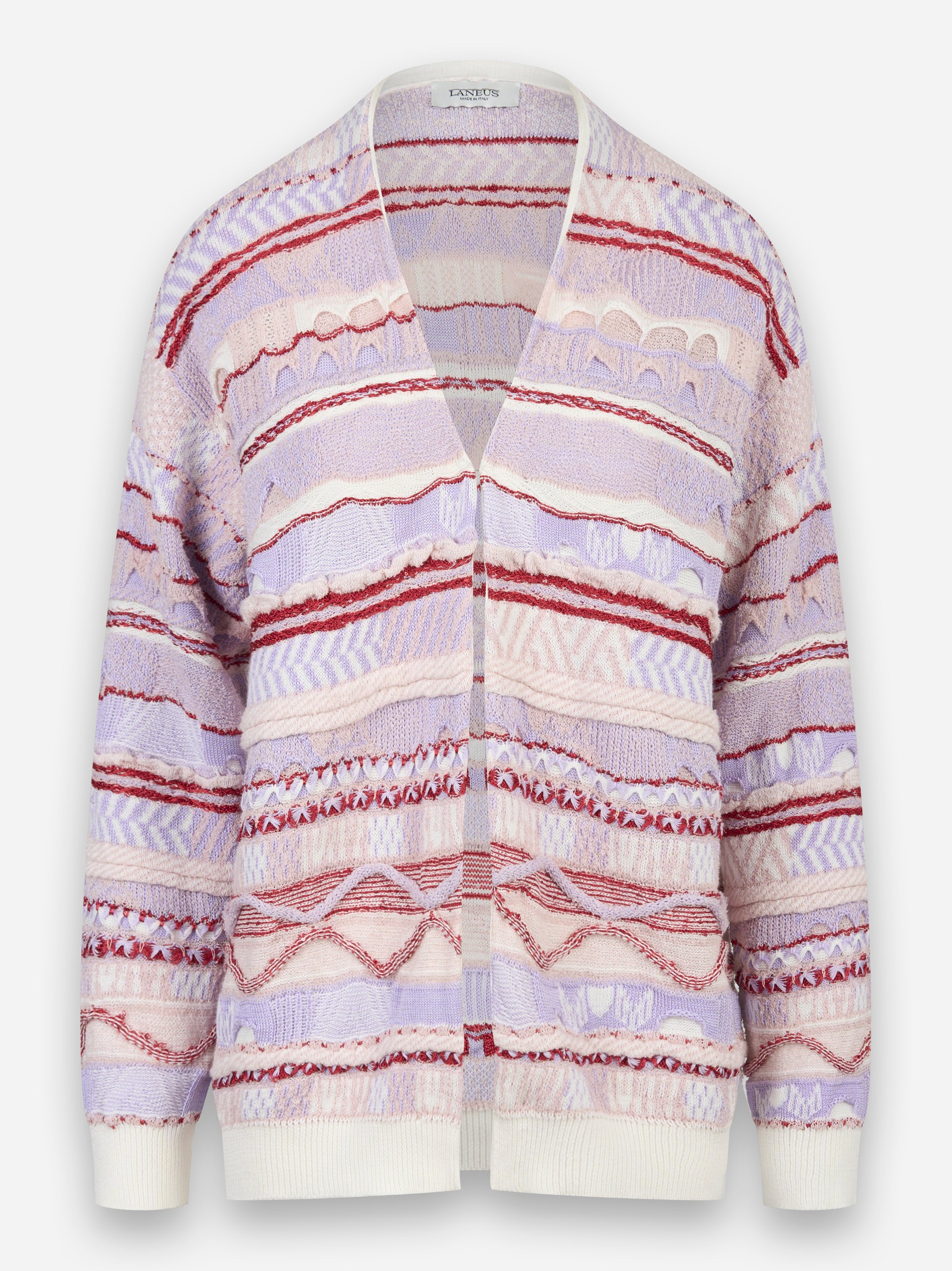Cardigan in cotone con lavorazione jaquard Viola