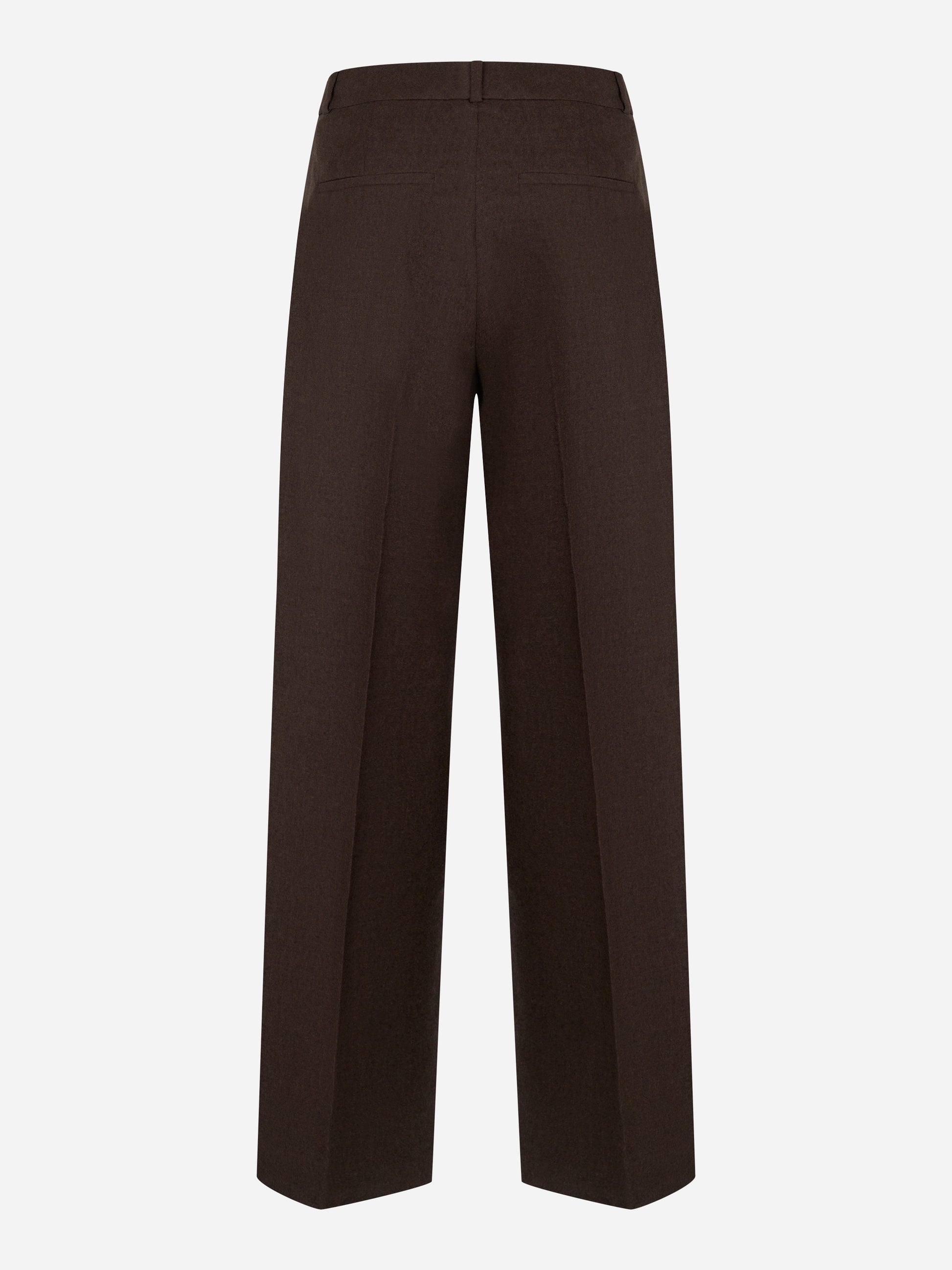 Pantalone flanella di lana e cashmere stretch Marrone