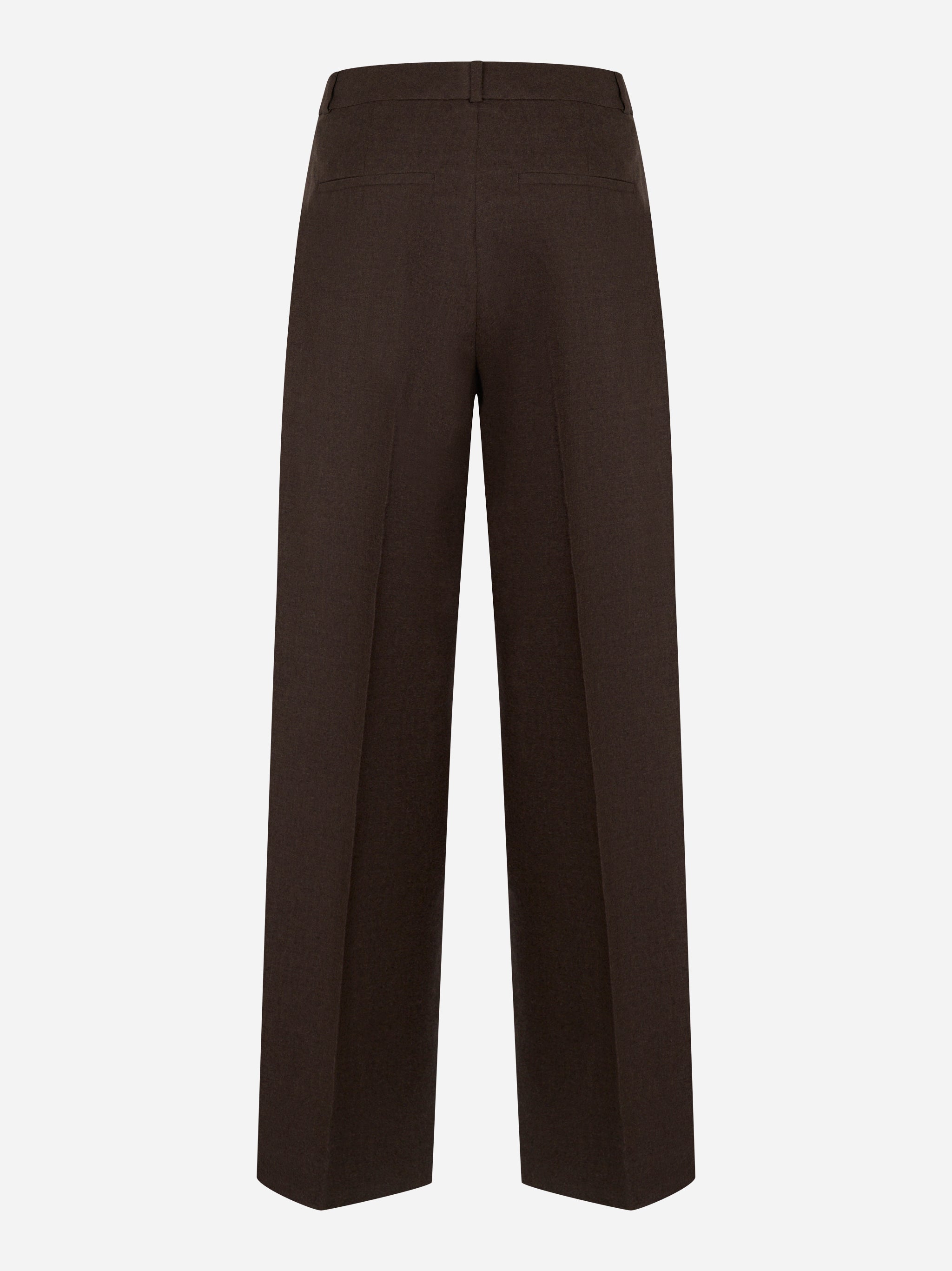 Pantalone flanella di lana e cashmere stretch Marrone