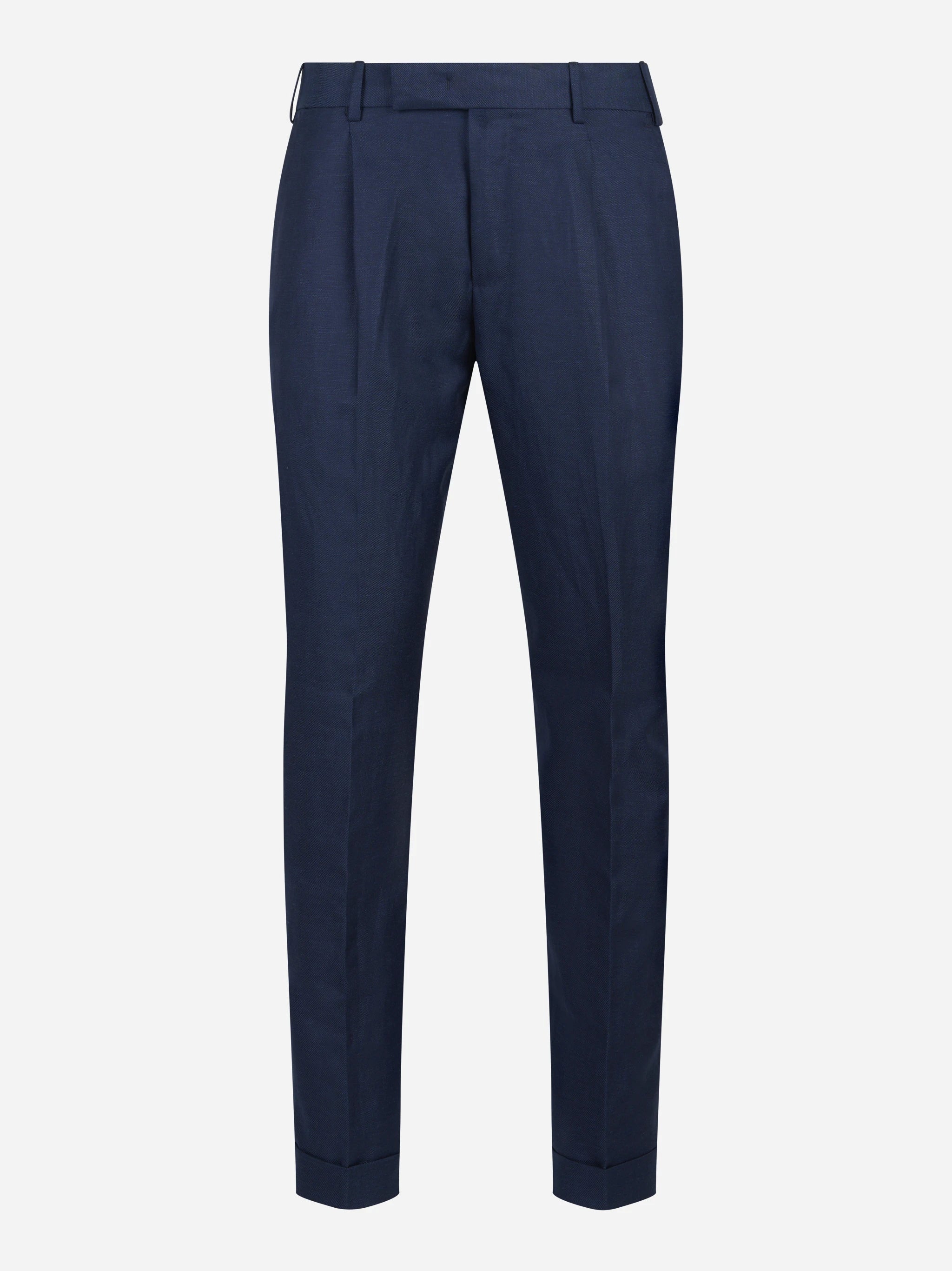 Pantalone Rebel in lana e lino blu