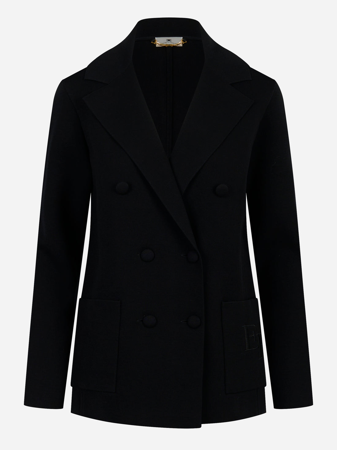 Giacca in maglia con ricamo Nera