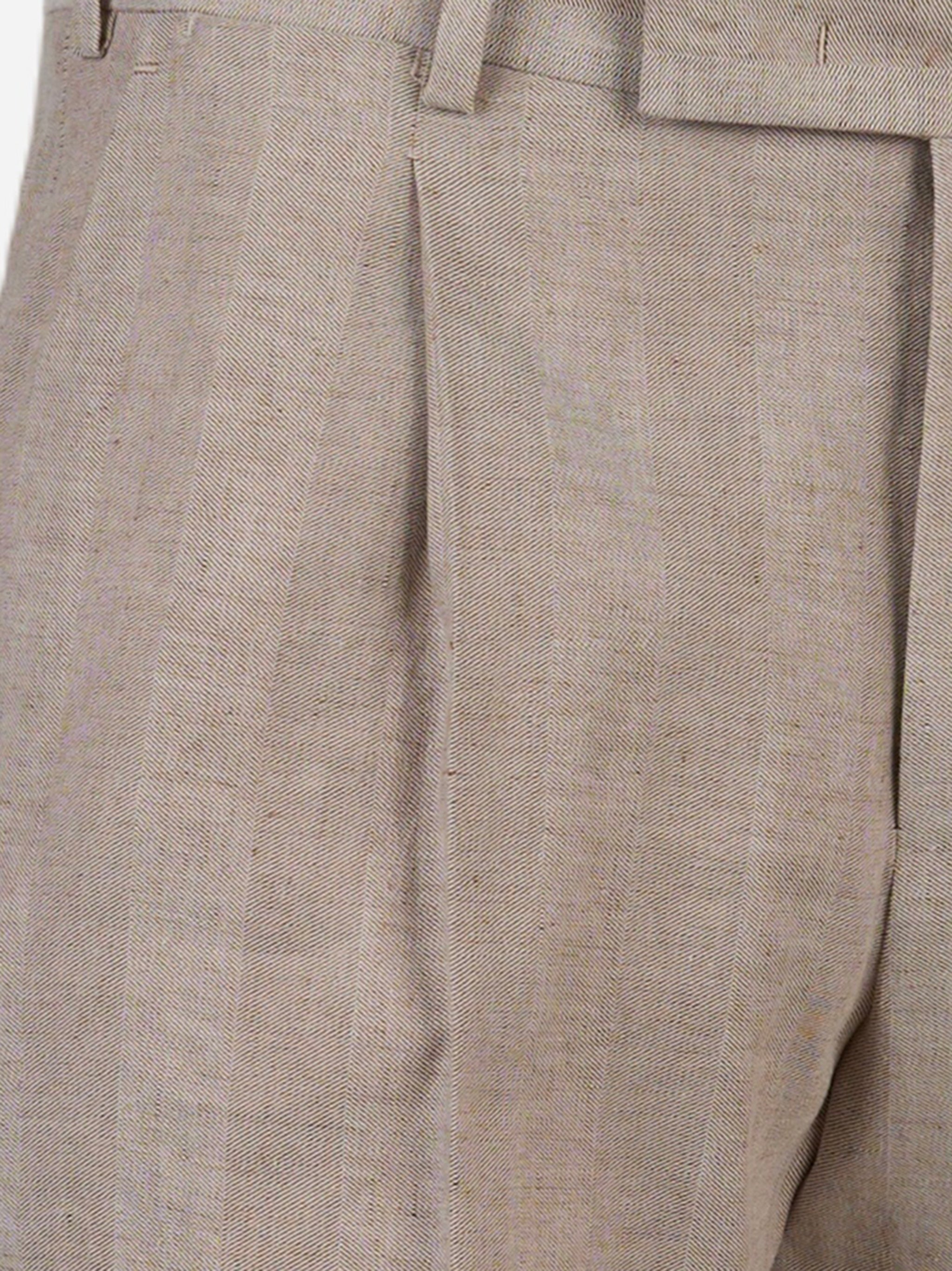 Pantalone Rebel con una pince in lino e cotone Beige