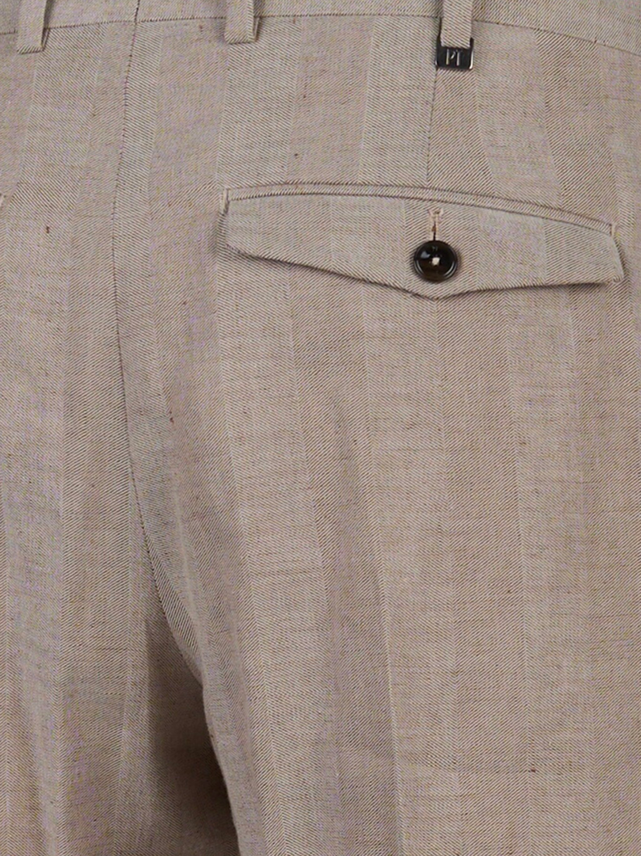 Pantalone Rebel con una pince in lino e cotone Beige