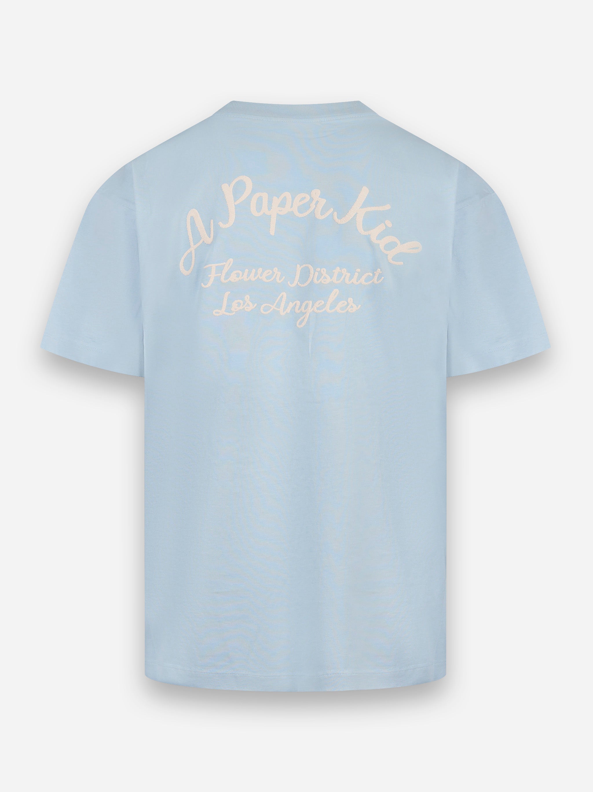 T-shirt manica corta con stampa logo Celeste
