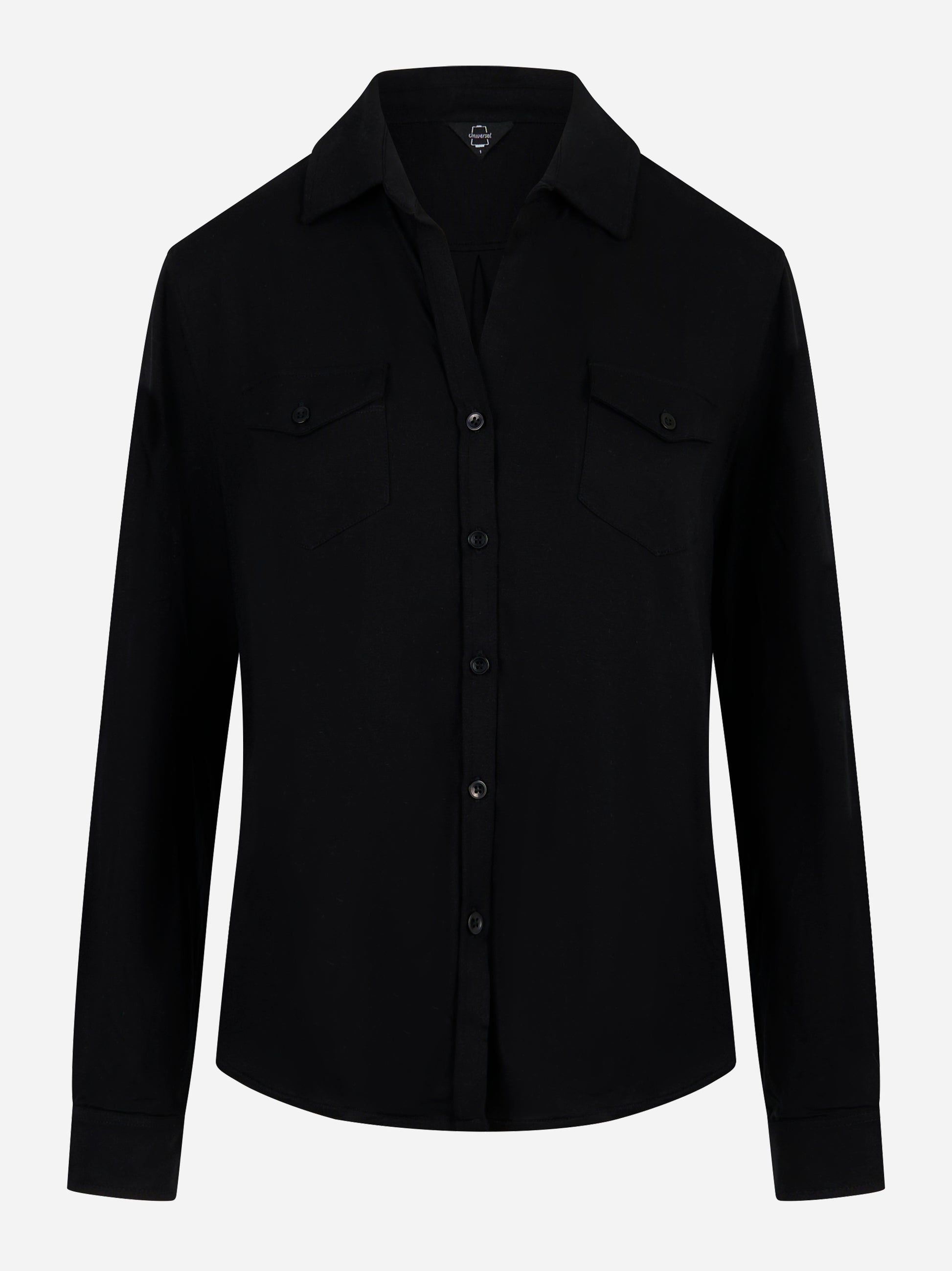 Camicia in jersey di viscosa Nera