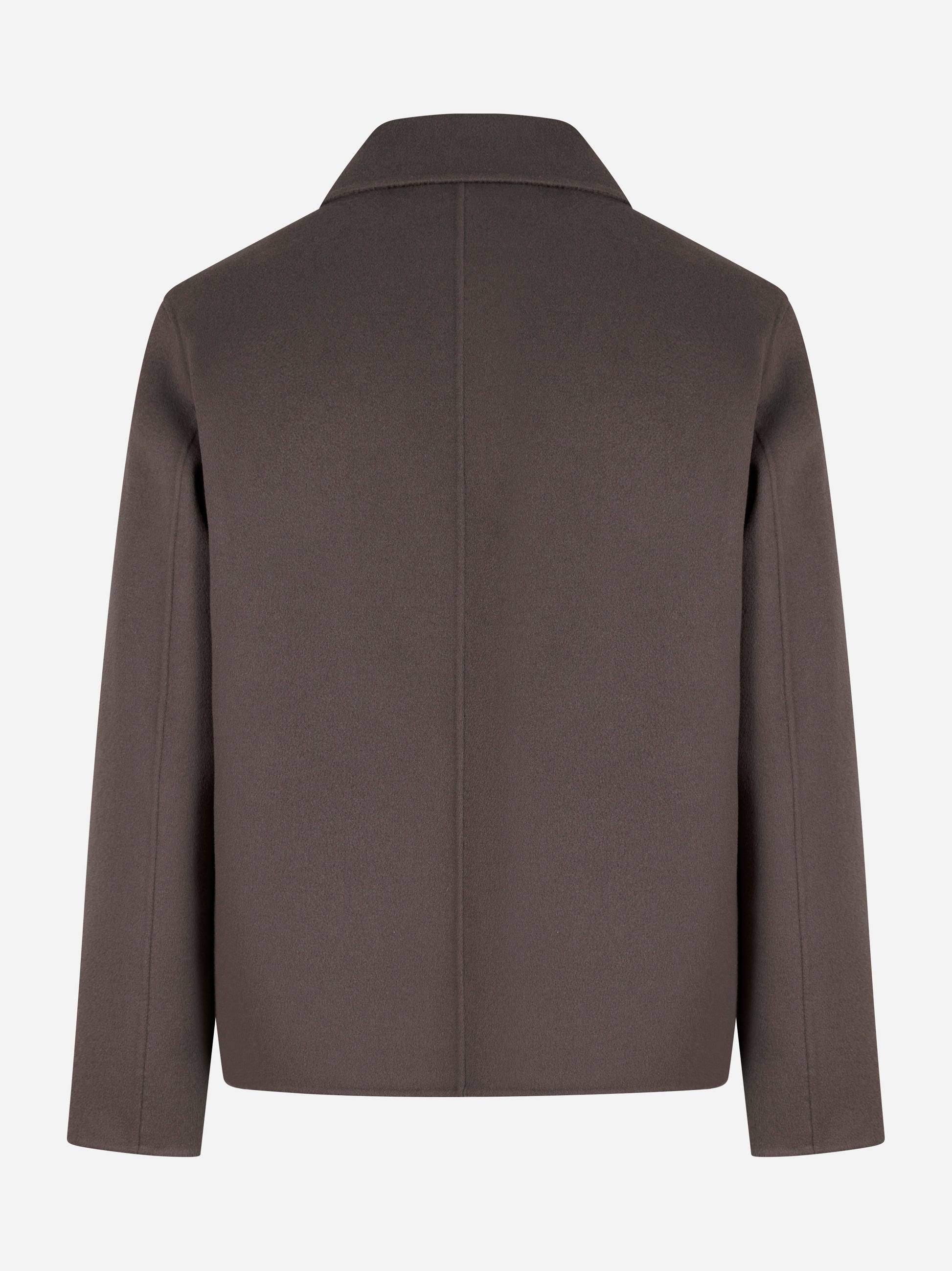 Giacca con zip centrale in double di lana Grigia