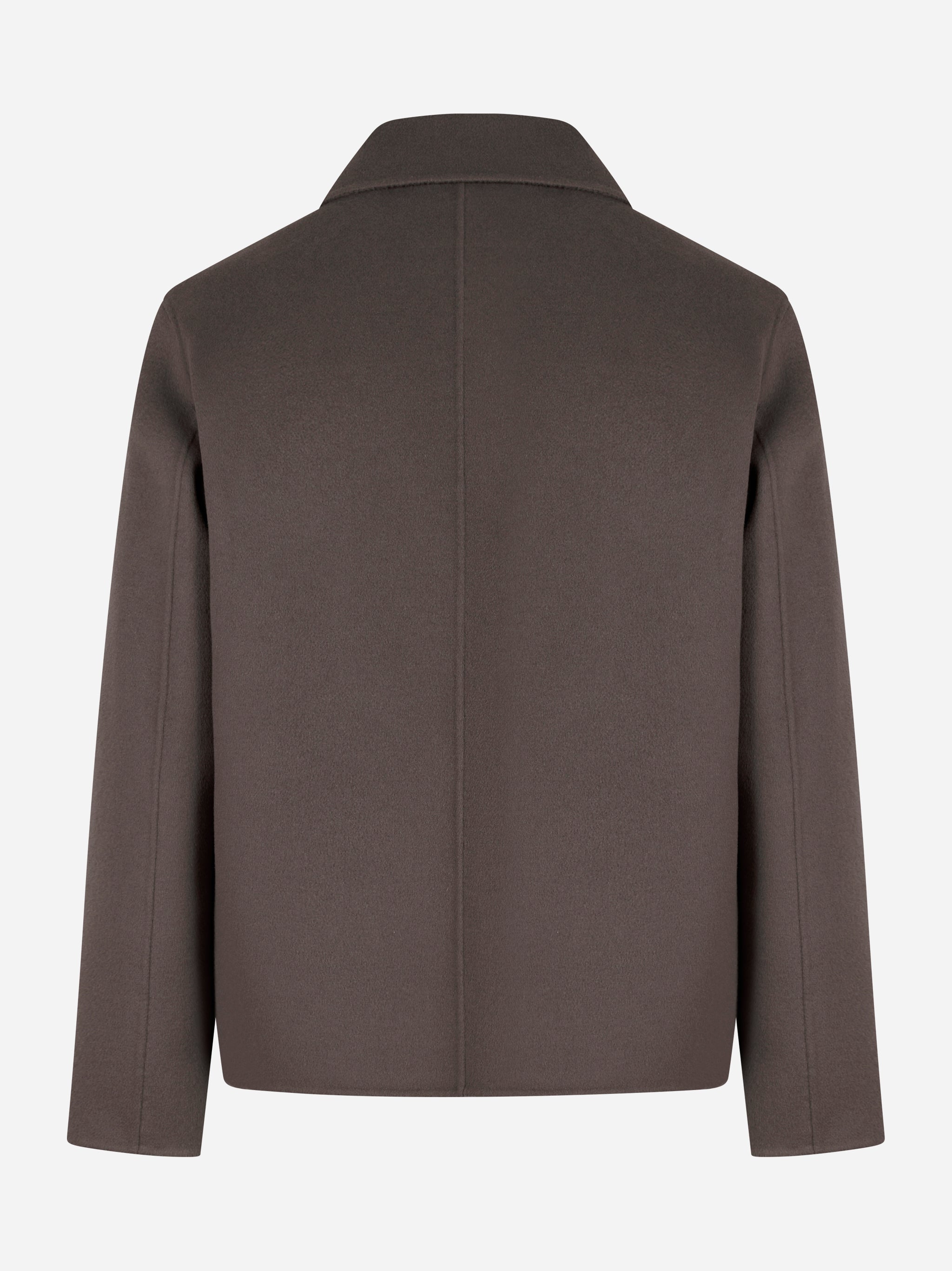Giacca con zip centrale in double di lana Grigia