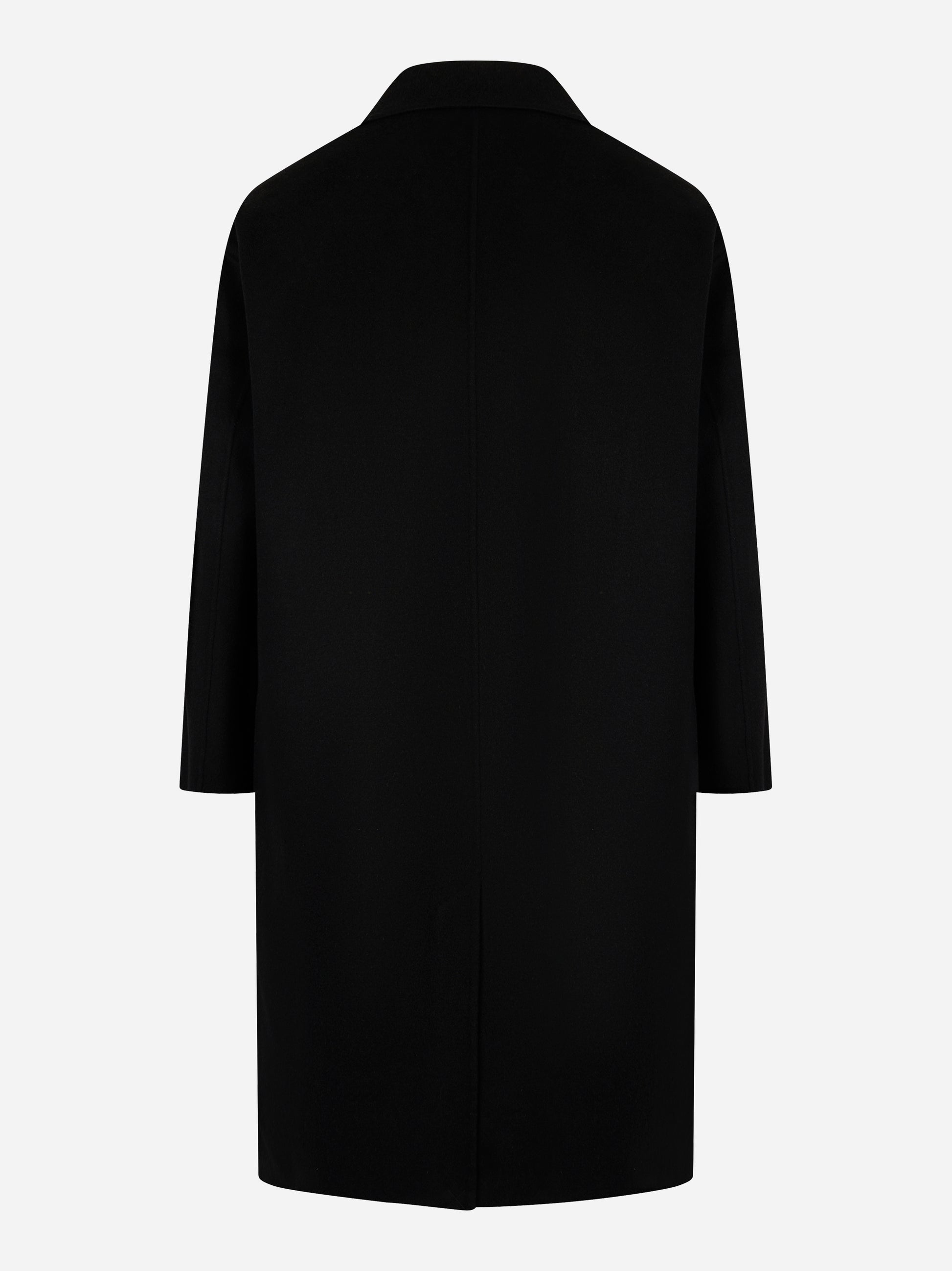 Cappotto monopetto in double di lana Nero