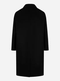 Cappotto monopetto in double di lana Nero