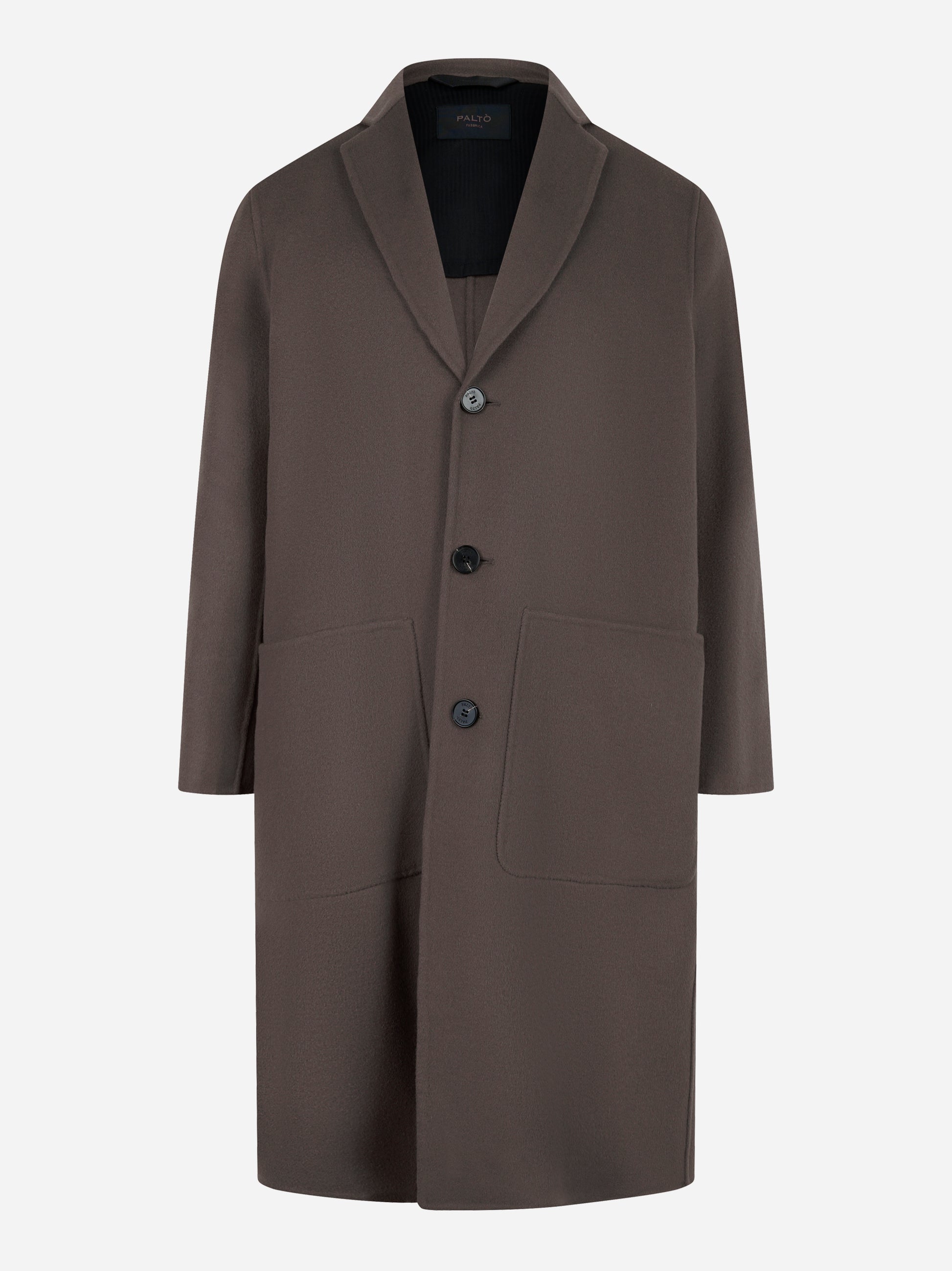 Cappotto monopetto in double di lana Grigio