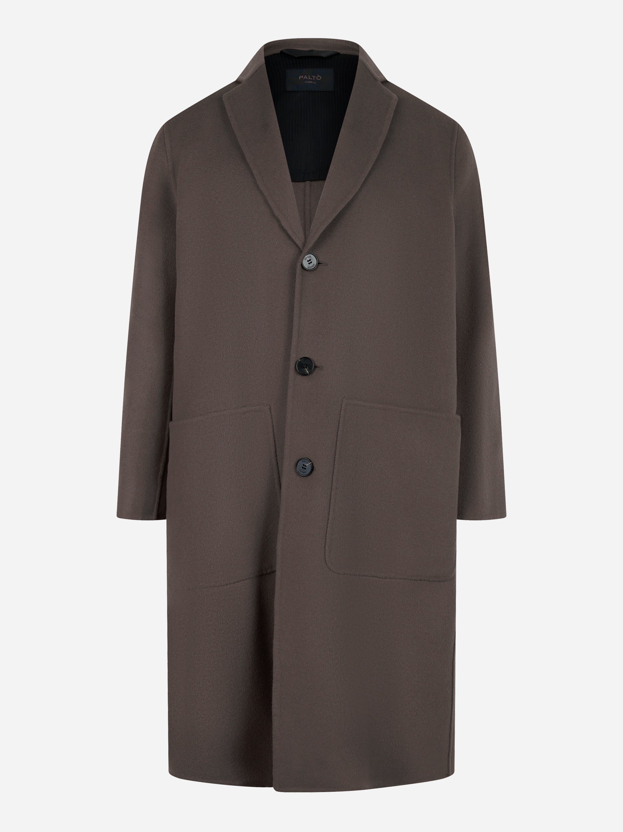 Cappotto monopetto in double di lana Grigio