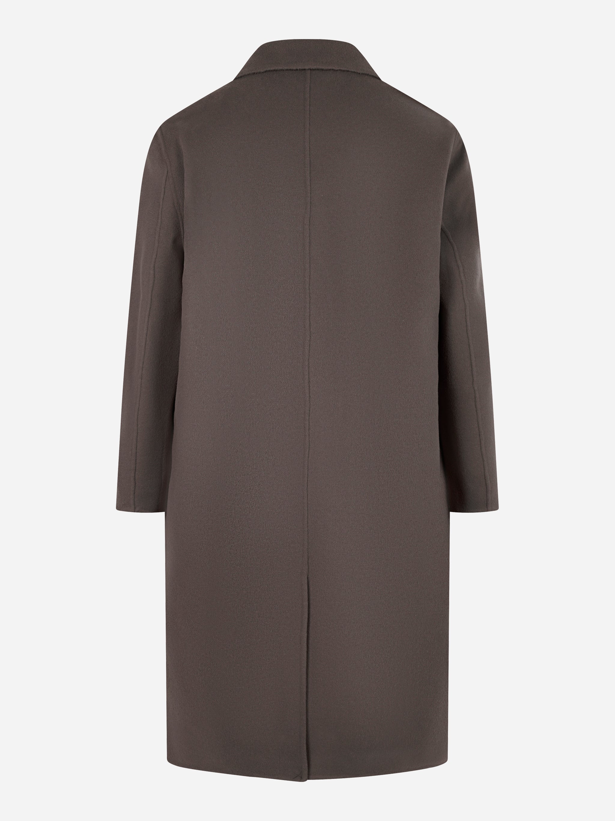 Cappotto monopetto in double di lana Grigio