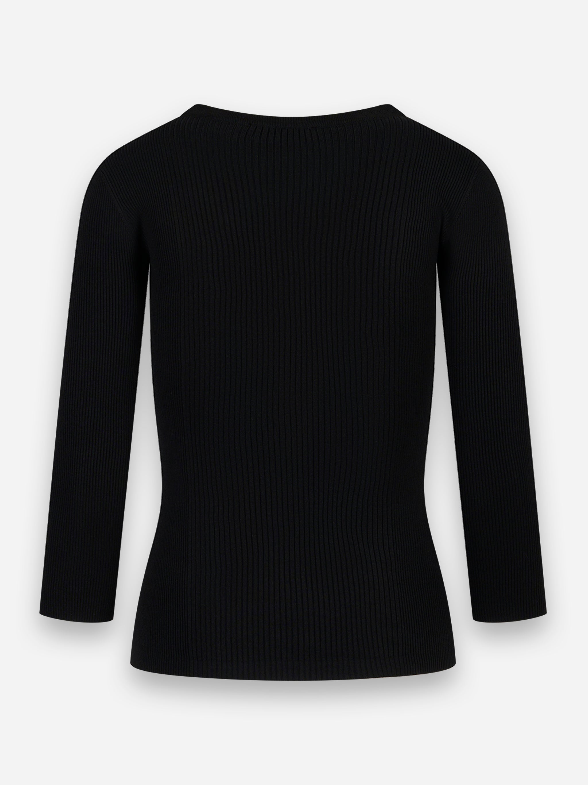 Maglia a micro costine con taschino Nero