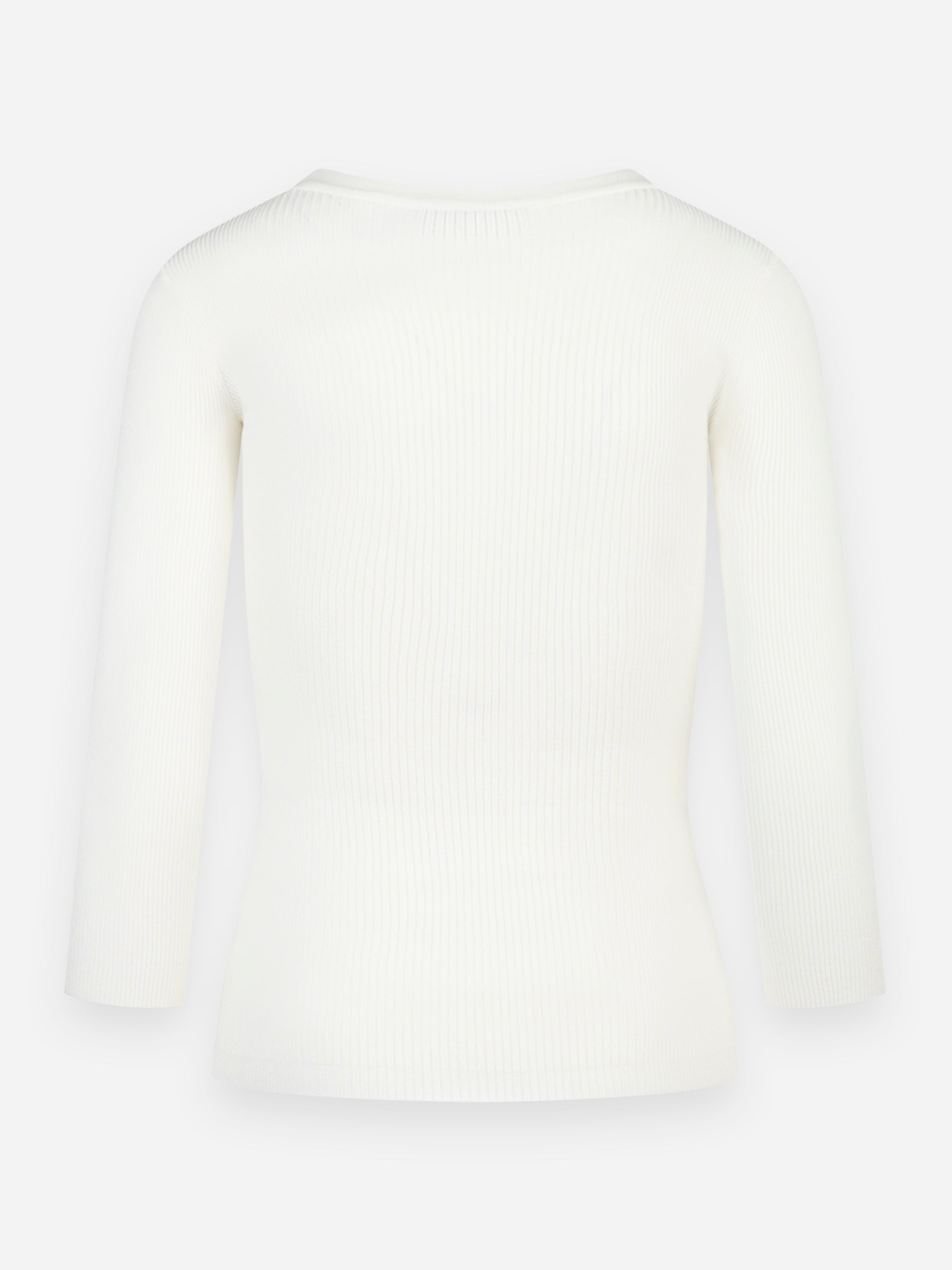 Maglia a micro costine con taschino Bianco