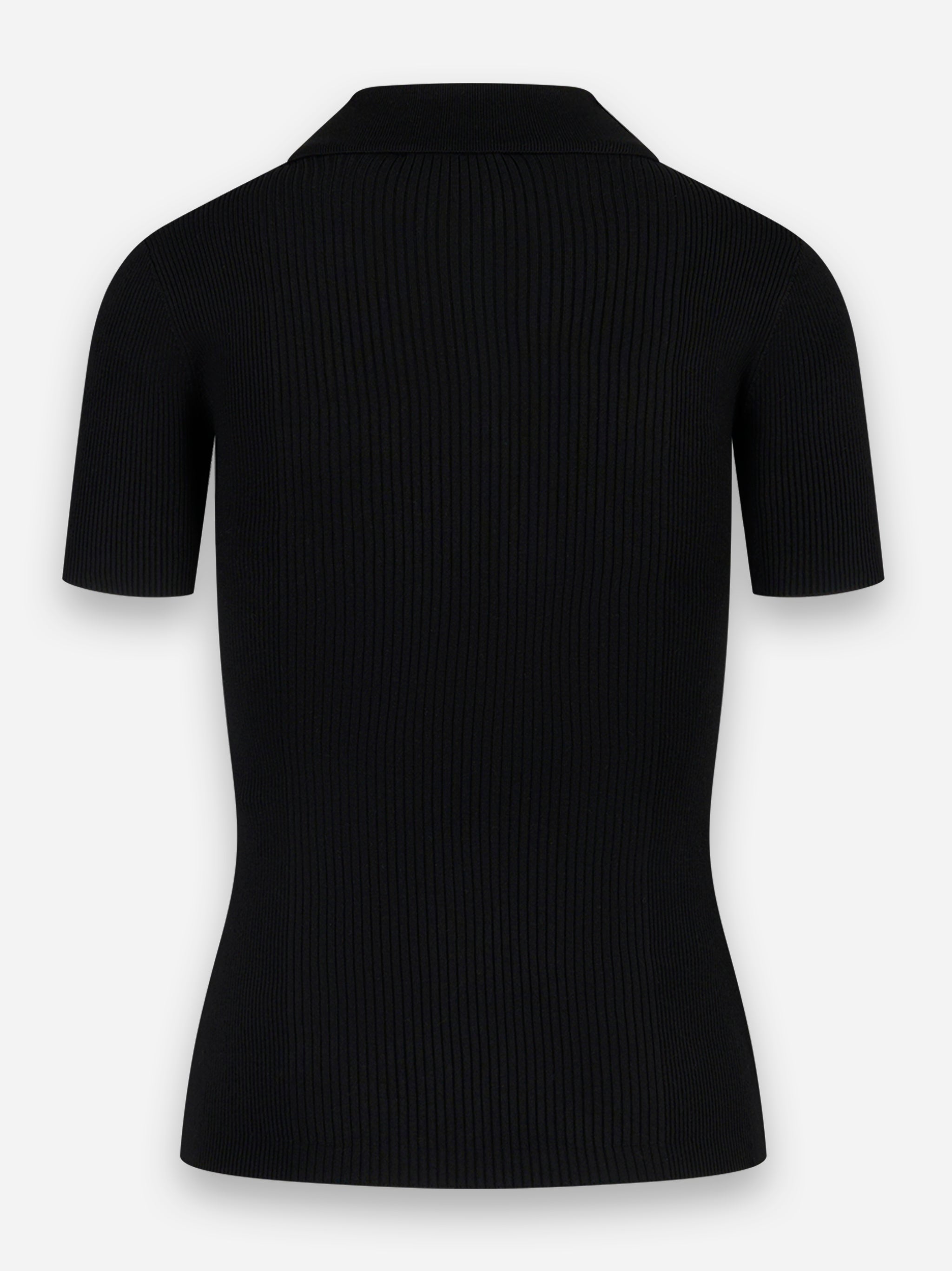 Polo a micro costine con taschino Nero